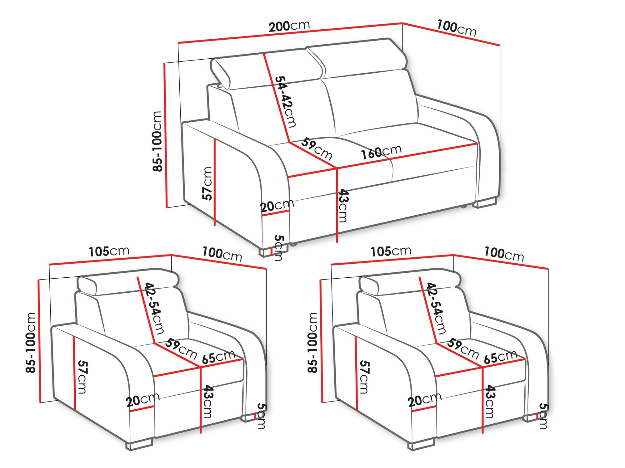 Polstret møbelsæt Ovos (Crown 17)