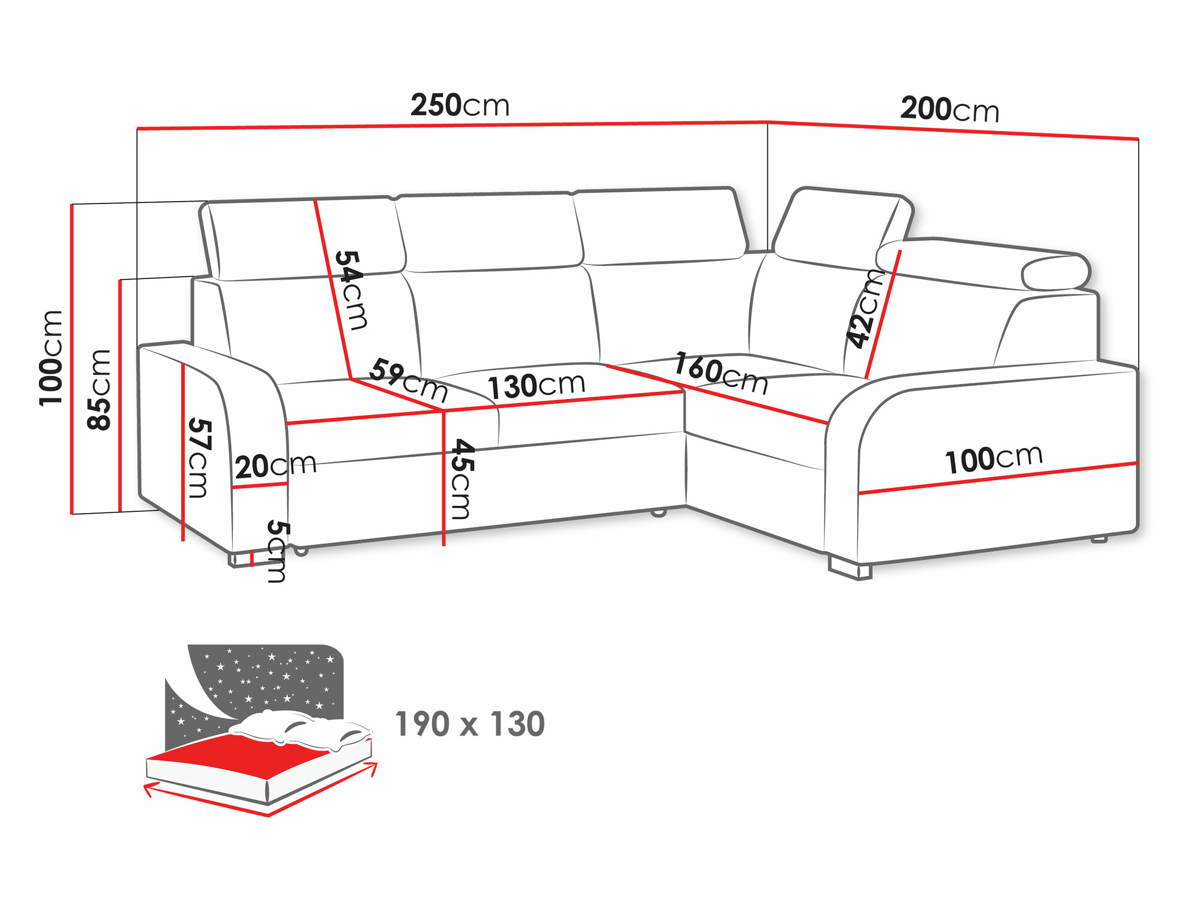Hjørnesofa Etrcala 109 (Crown 16)