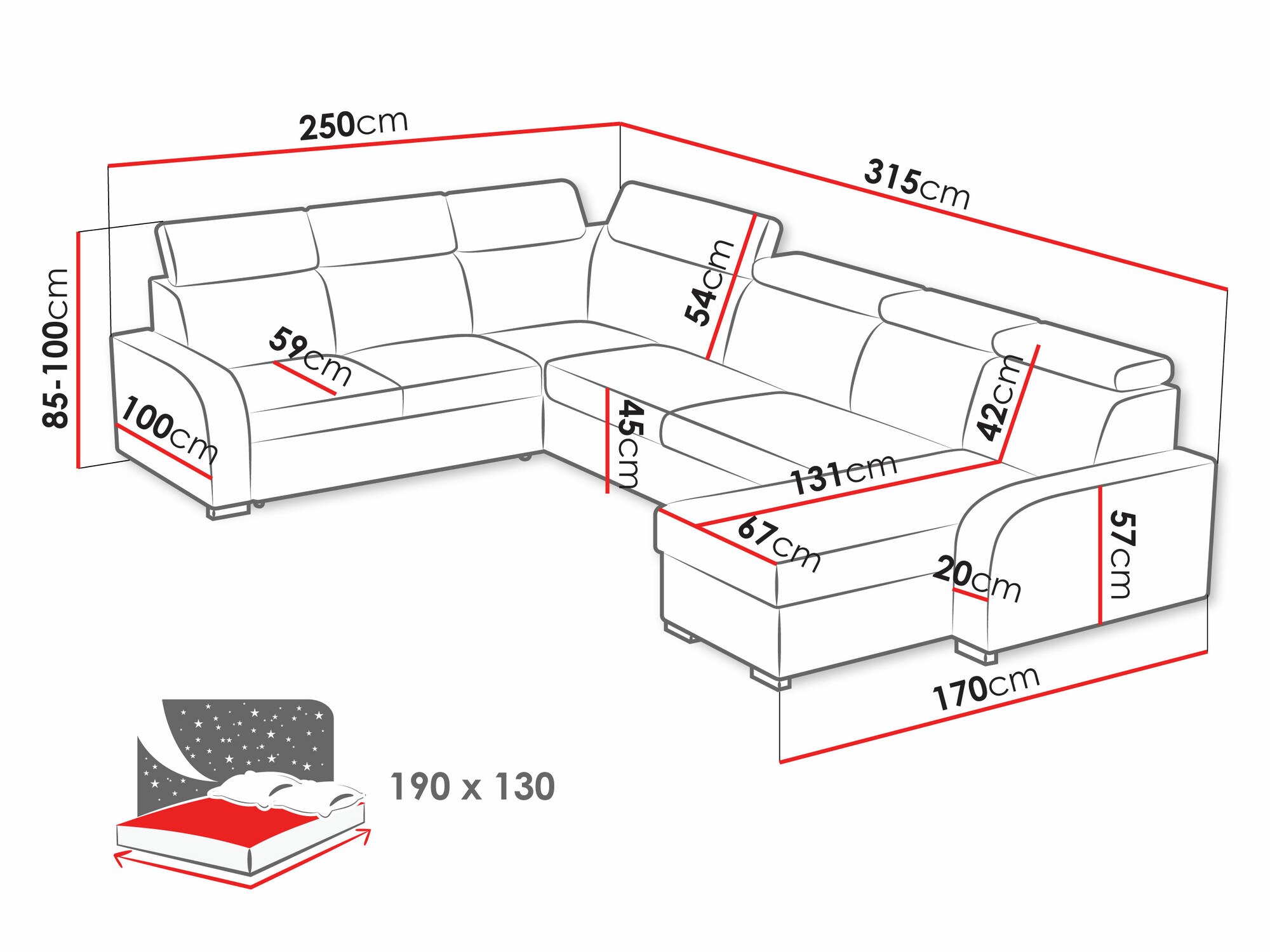 Hjørnesofa Ovos IV (Crown 15)