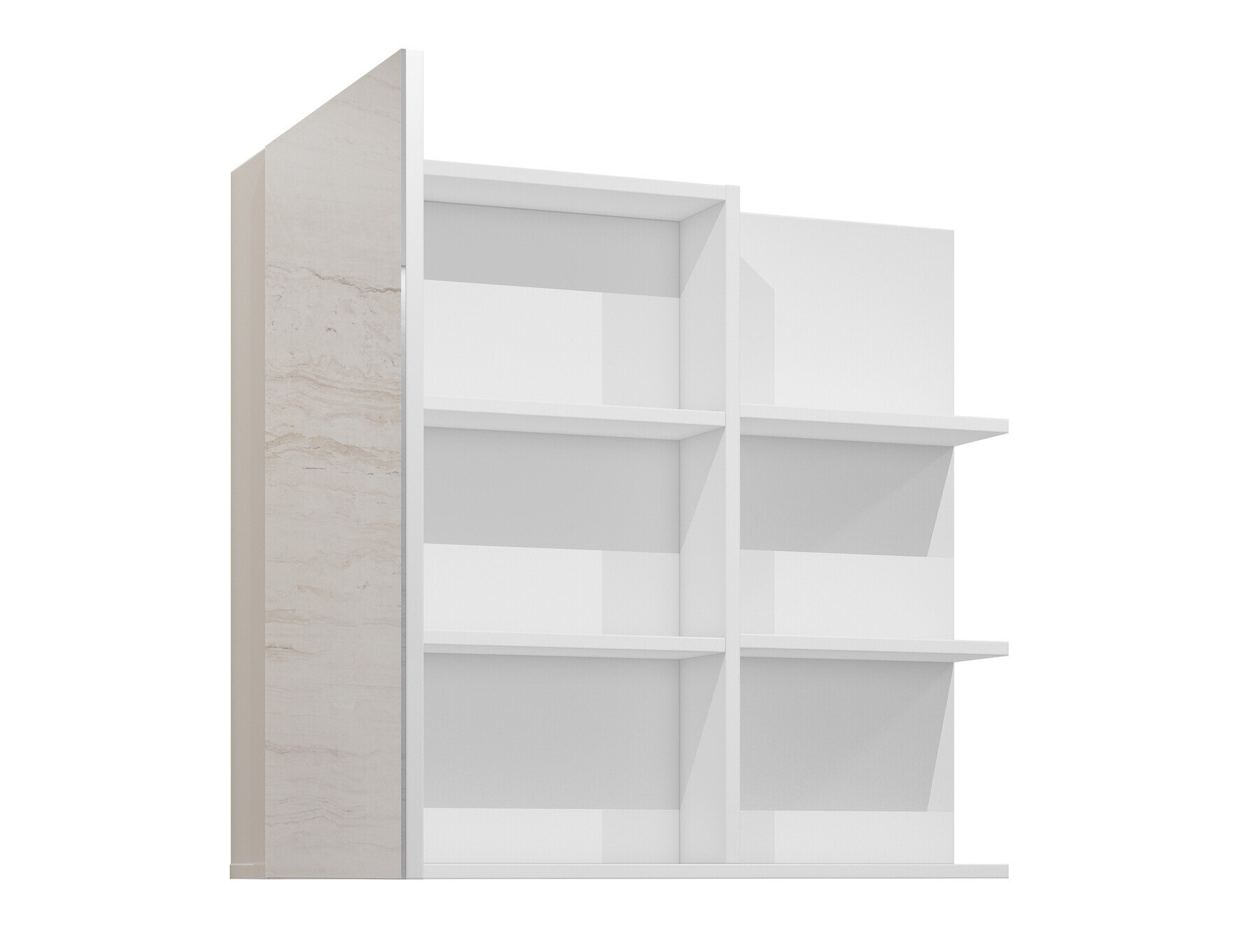 Spejlskab til badeværelset Tecavu 102 (Glansfuld hvid + Hvid)