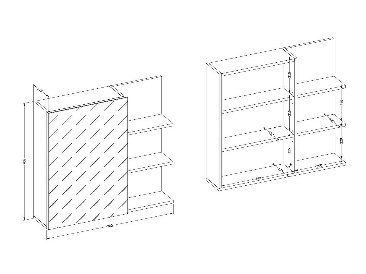 Spejlskab til badeværelset Tecavu 102 (Glansfuld hvid + Hvid)