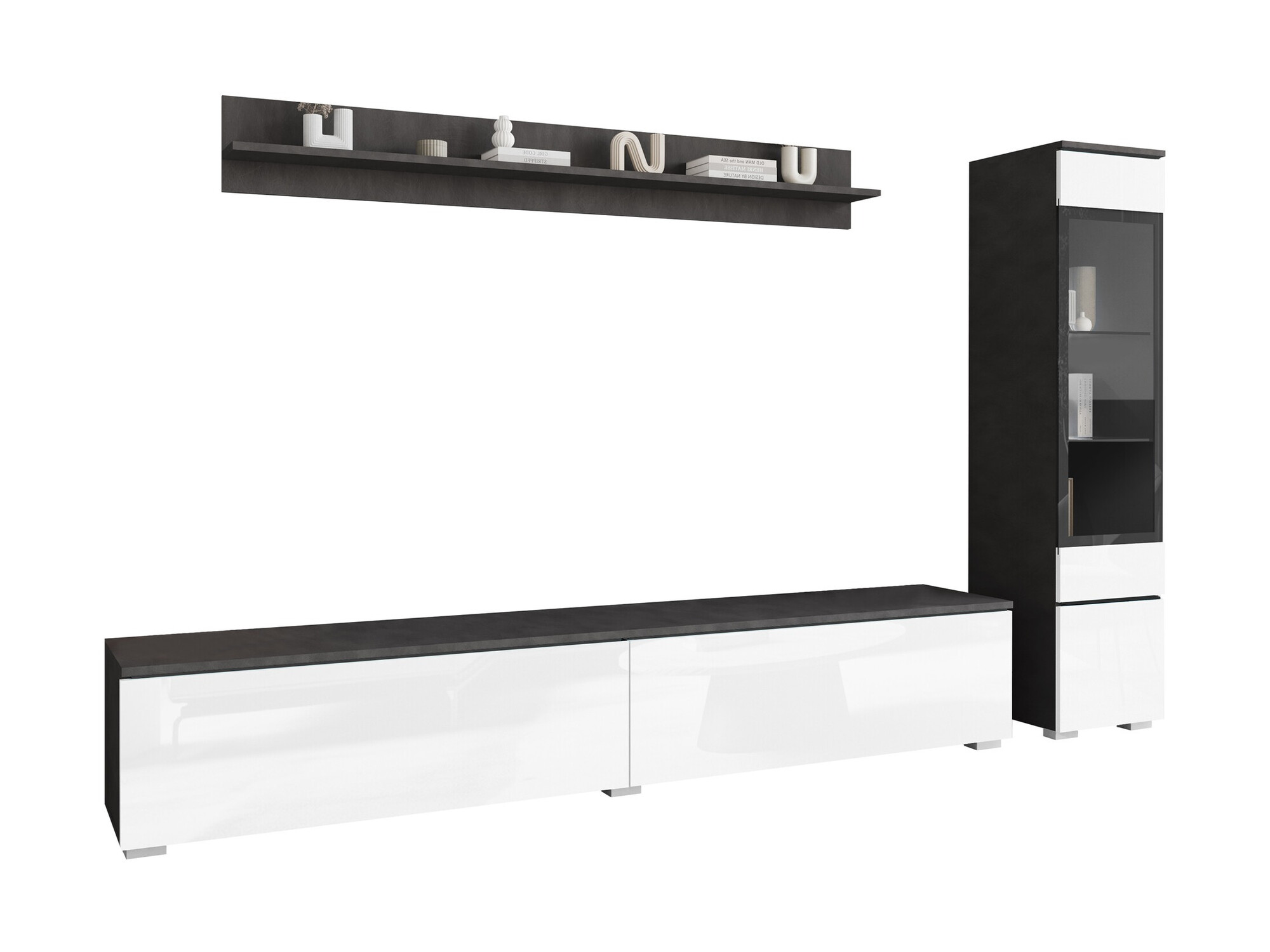 Stuemøbelsæt Sarasota 125 (Matera grå + Glansfuld hvid)