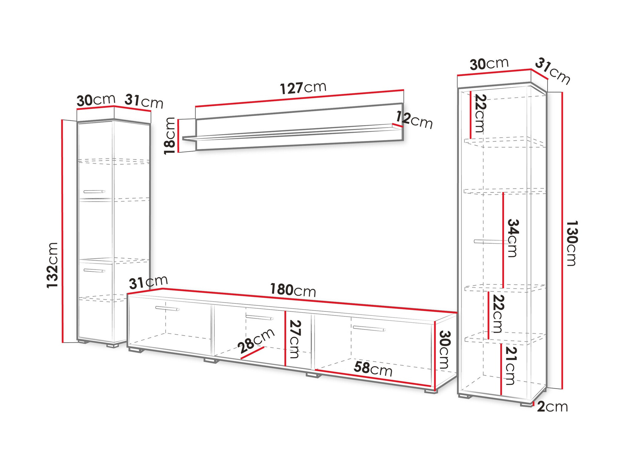 Stuemøblersæt Sarasota 175 (Grafit)