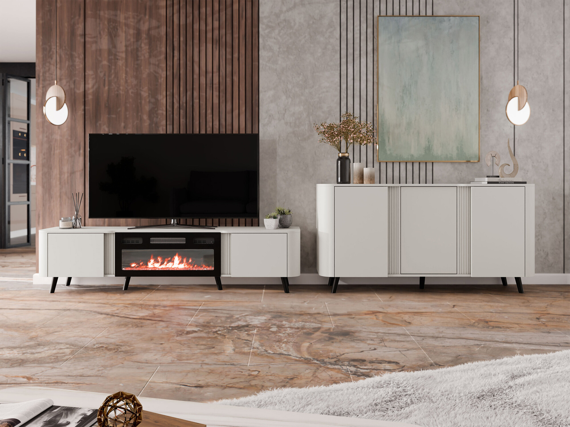 Stuemøbelsæt Charlotte 204 (Kashmir + Sort)