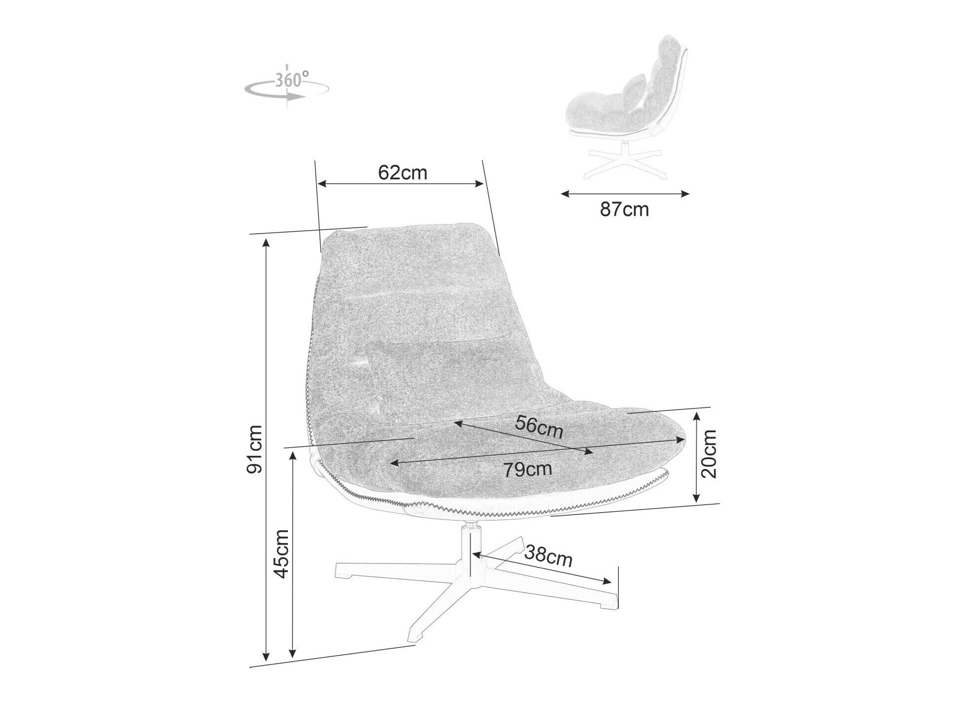 Lænestol Detroit 508 (Mørk orange)