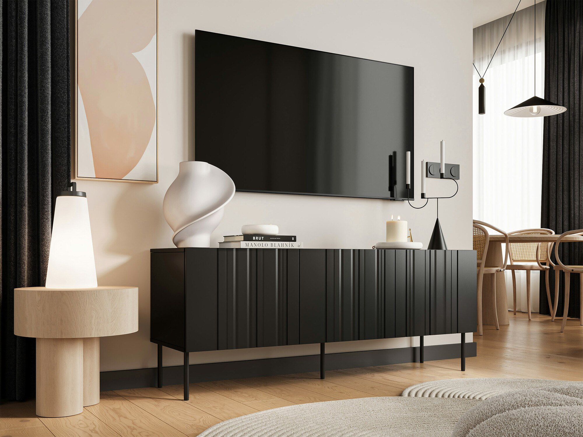 TV-bord Evavese 102 (Sort)