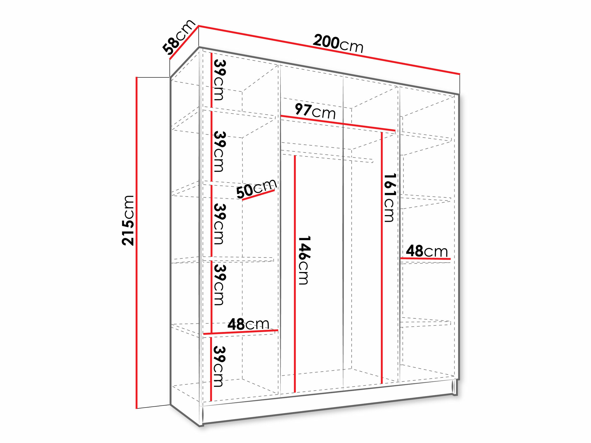 Garderobeskab Closico Navor I (Kashmir + Gylden)