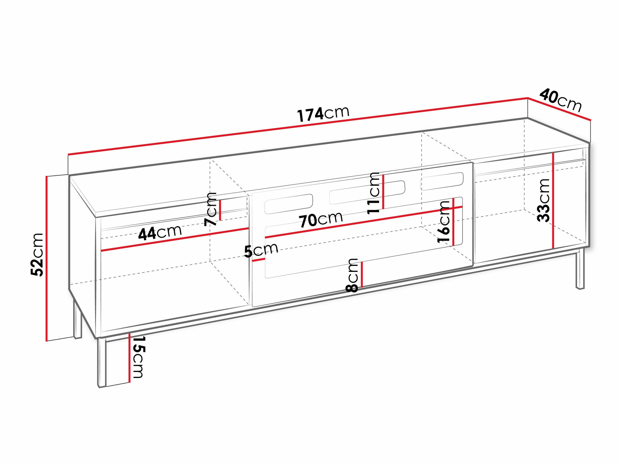 TV-bord Comfivo Delruva III (Sort)