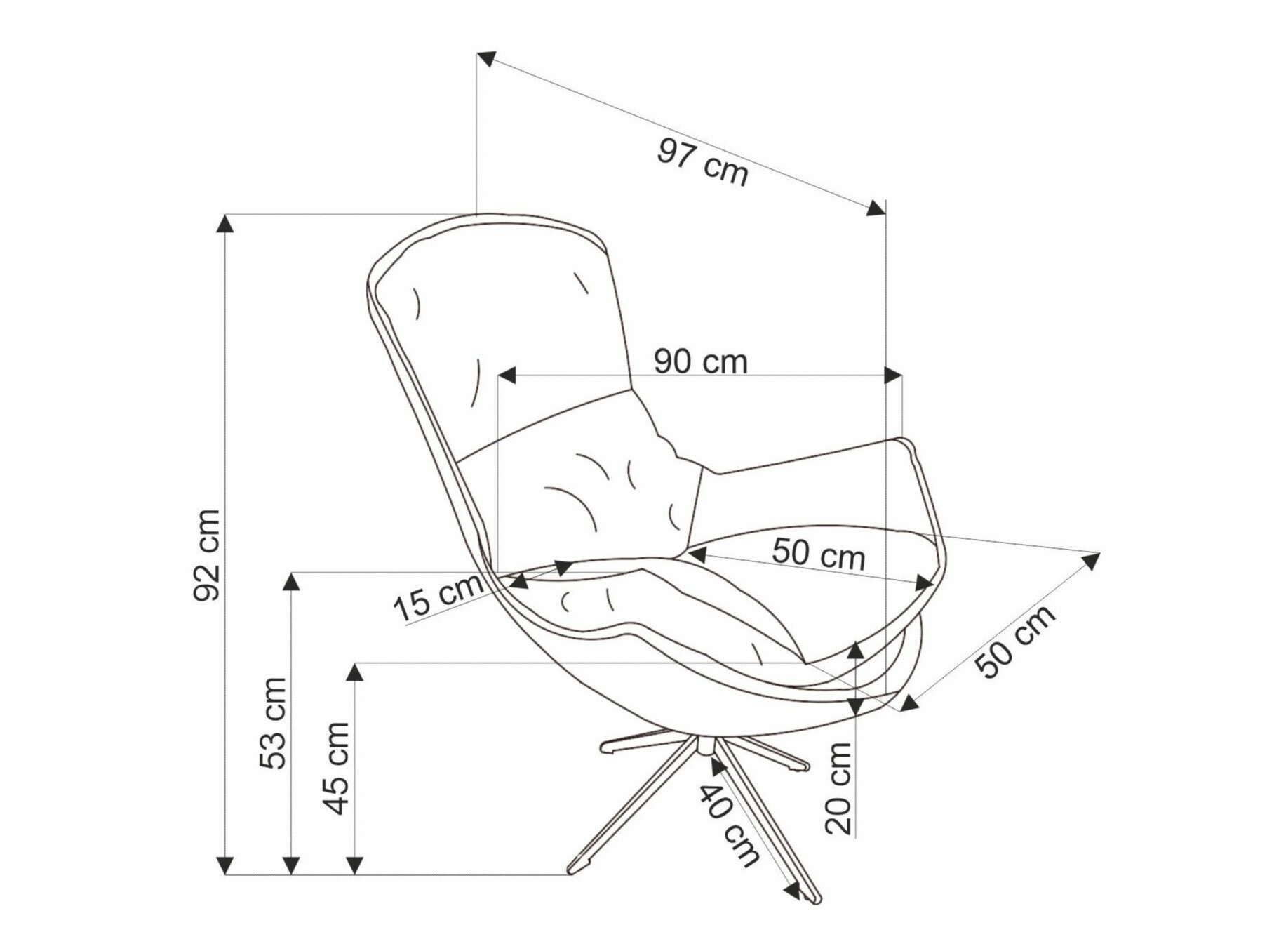Lænestol Houston 1846 (Appelsin)