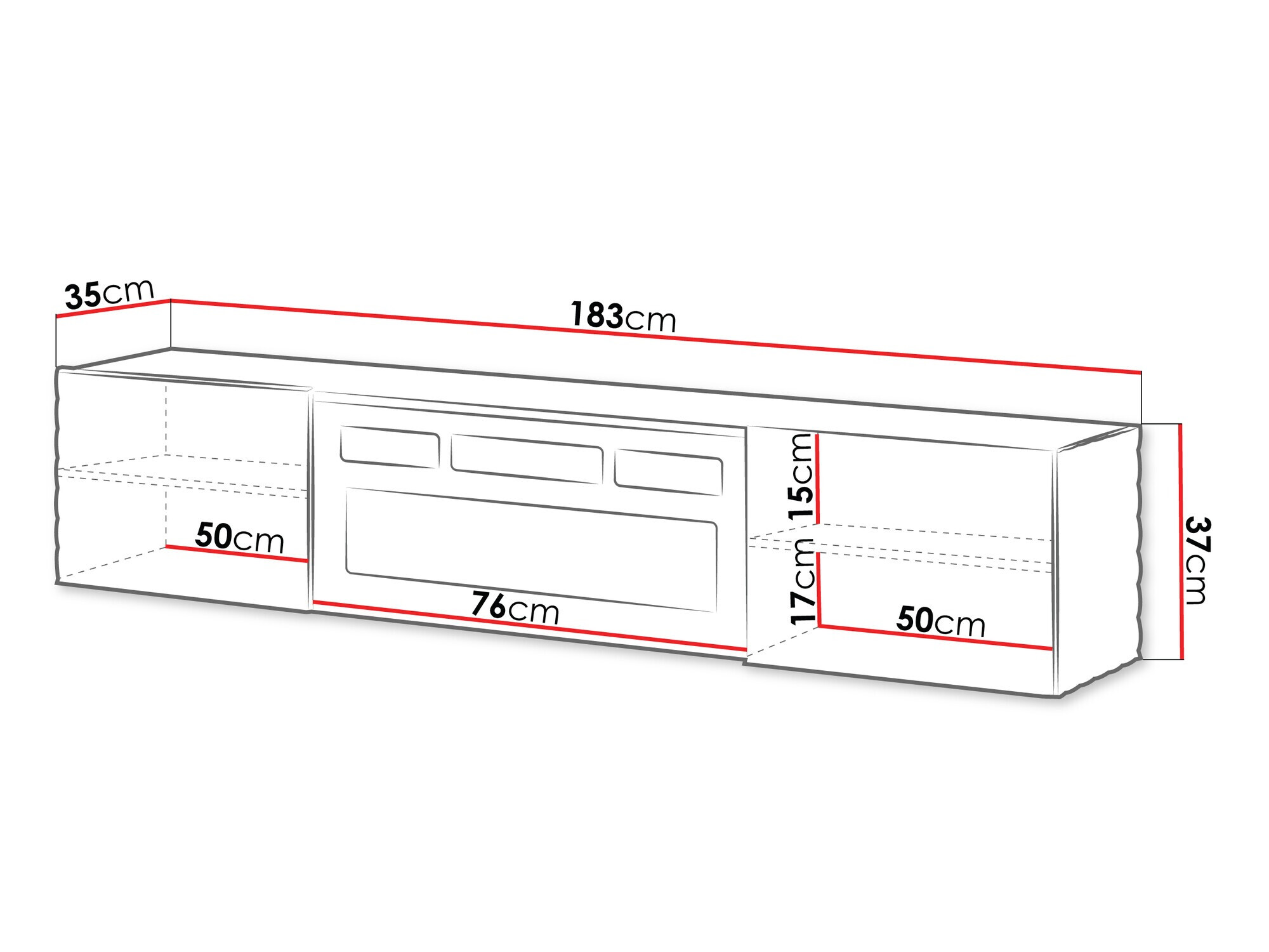 TV-bord Charlotte 207 (Sort)