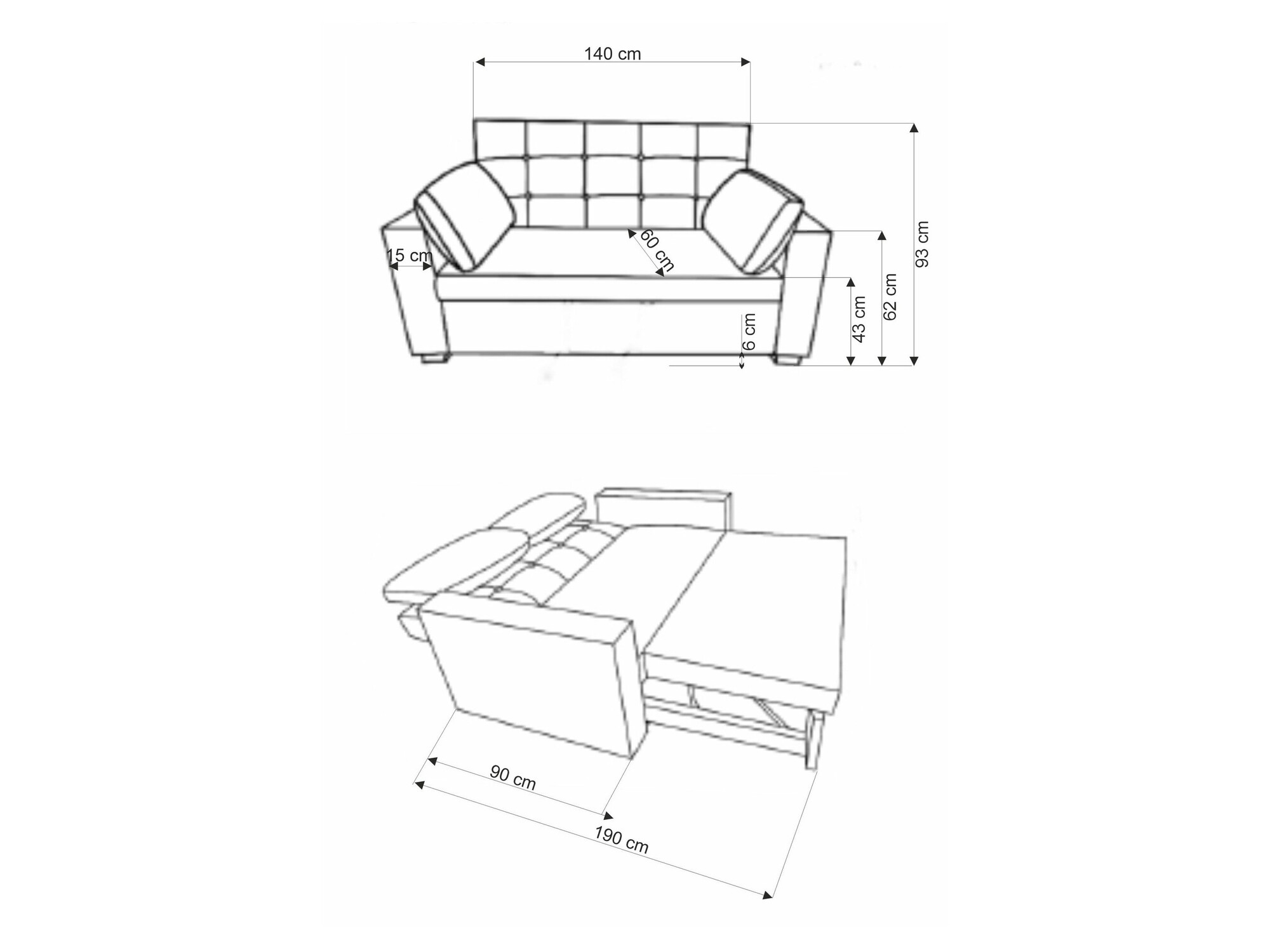 Sovesofa Houston 1847 (Grå)