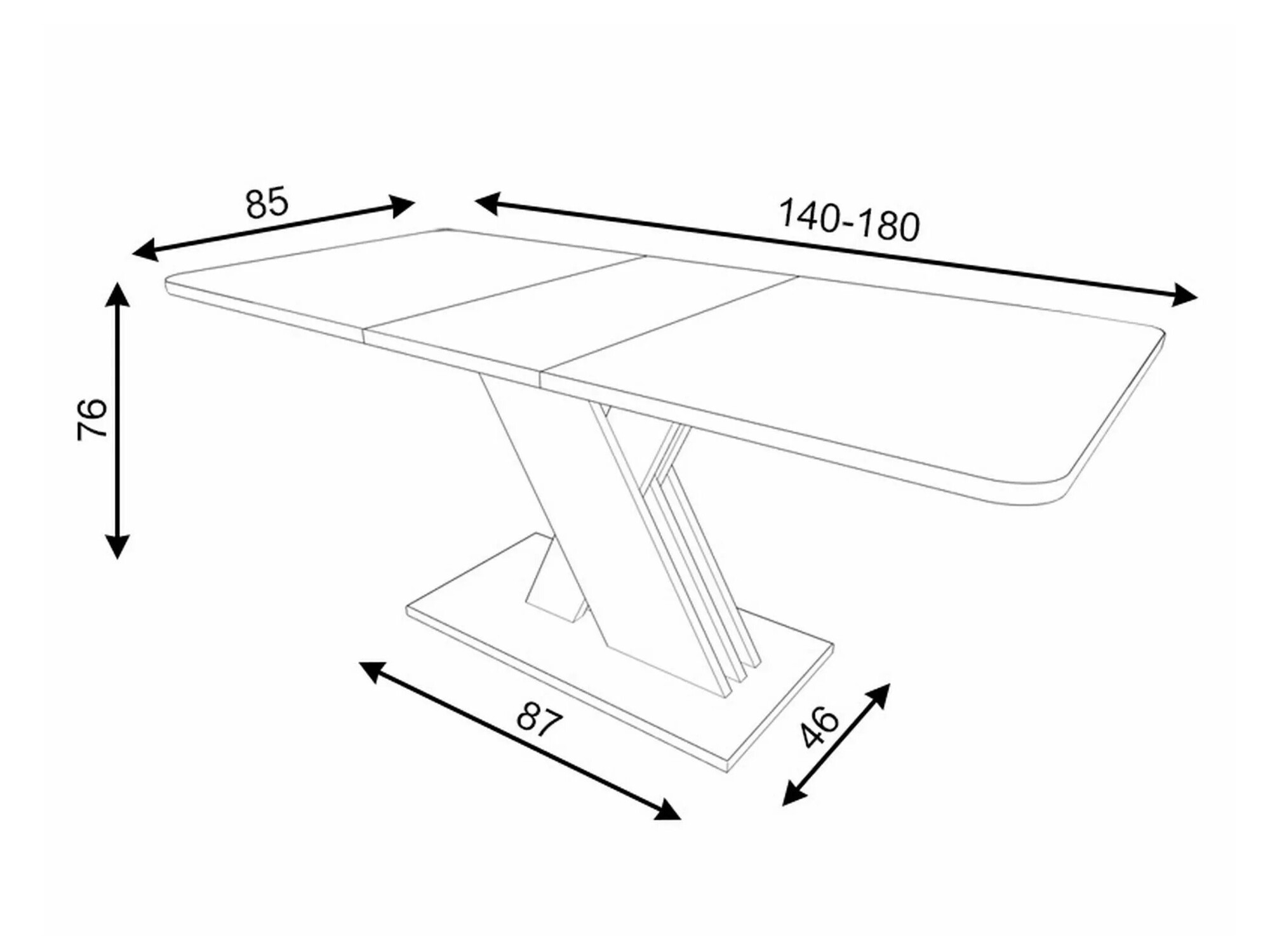 Bord Detroit 568 (Artisan eg + Antracit)