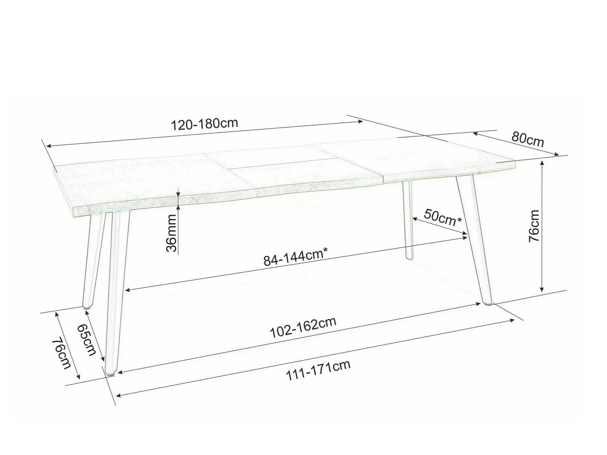 Bord Detroit 583 (Egetræ)