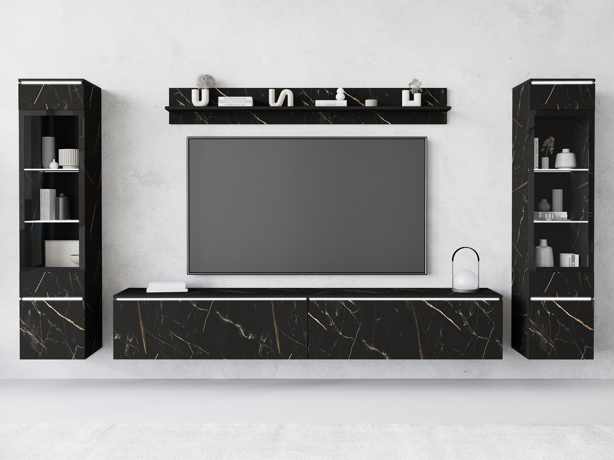 Stuemøblersæt Sarasota 126 (Sort marmor)