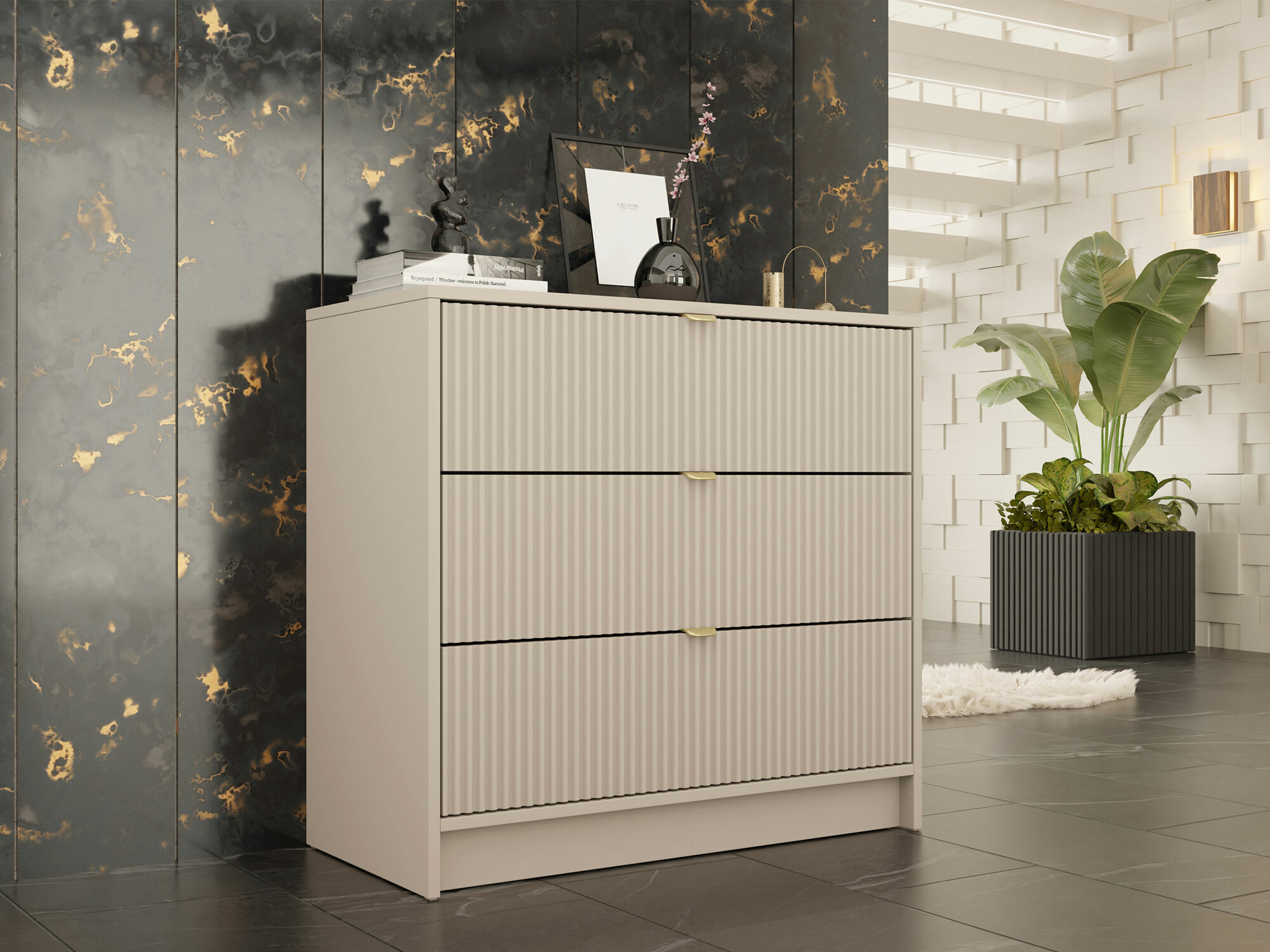 Kommode Comfivo Papilio I (Beige)
