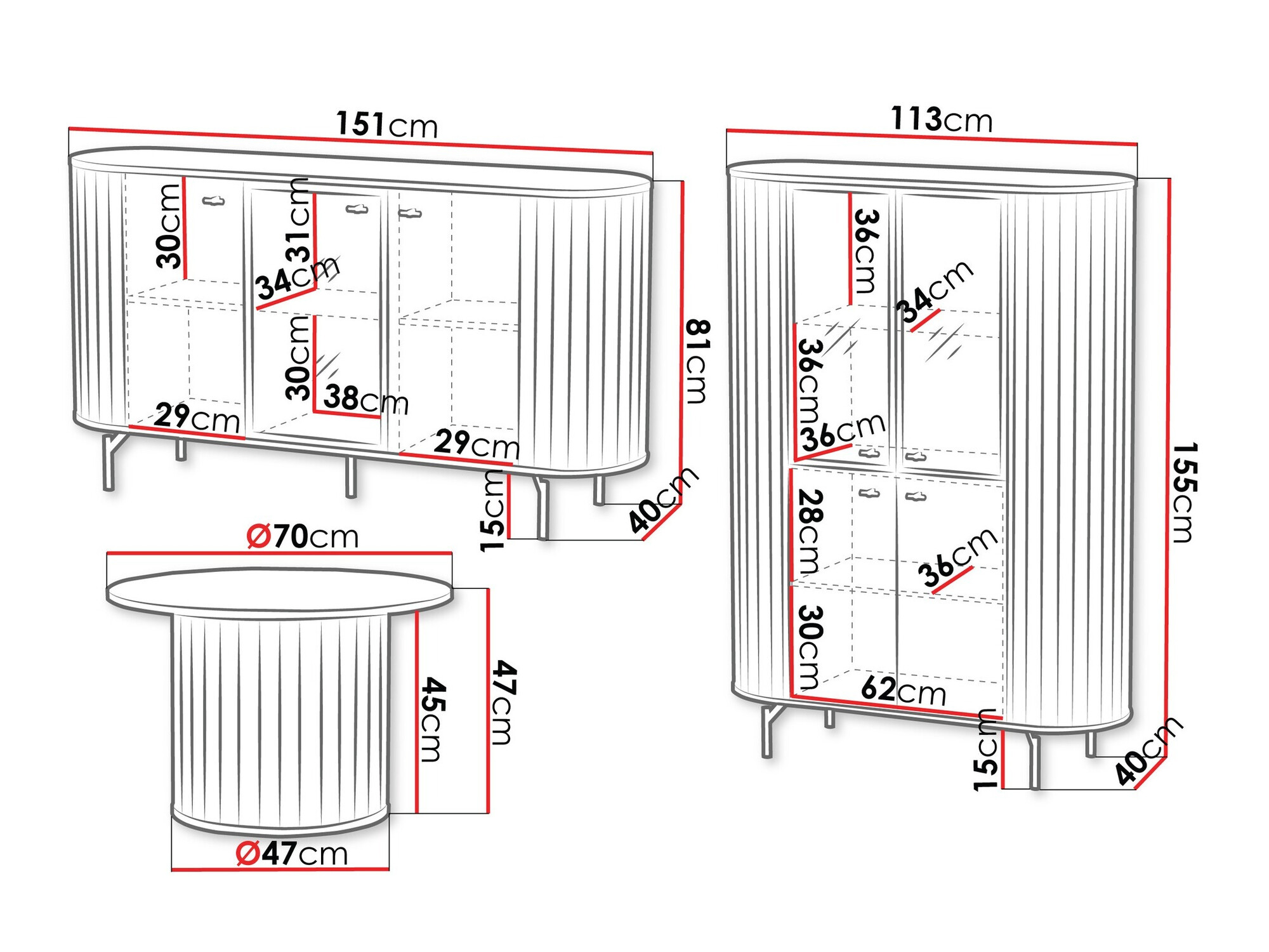 Stuemøbelsæt Novmono 109 (Sort)