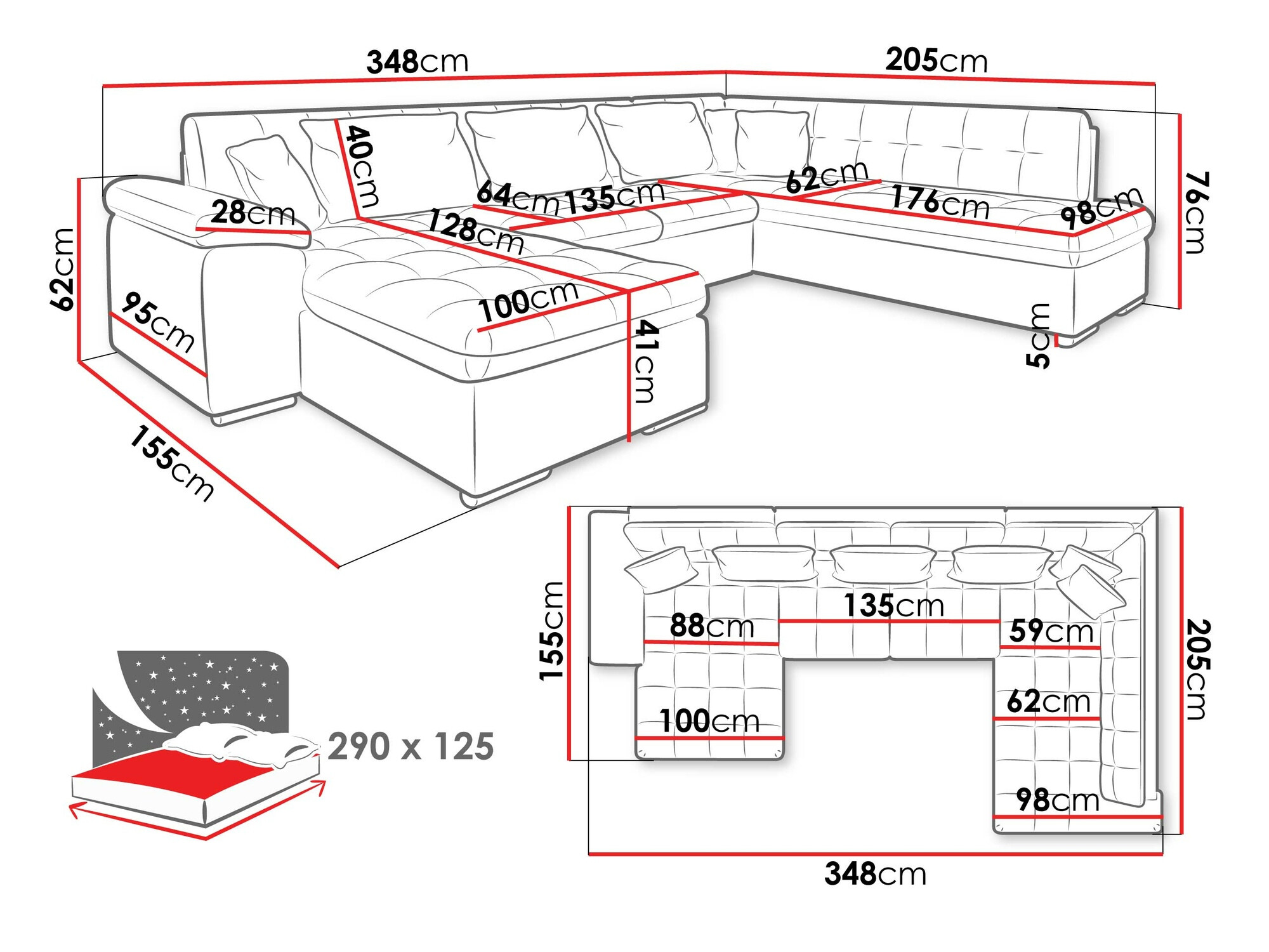 Hjørnesofa Comfivo Gemma V (Magic Velvet 2225-151 + Venus Velvet 2941)