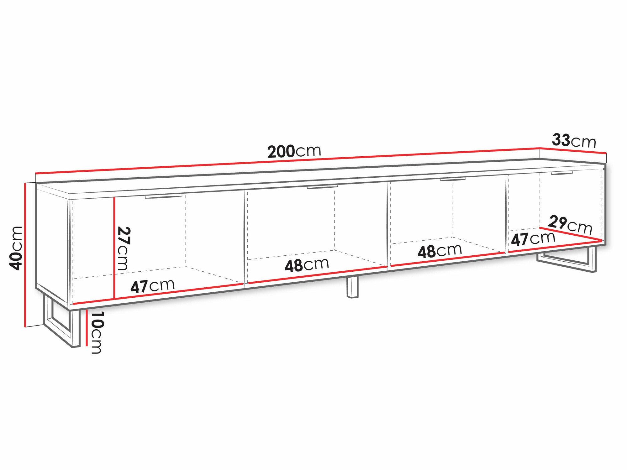 TV-bord Scientia II (Sort + Grafit)