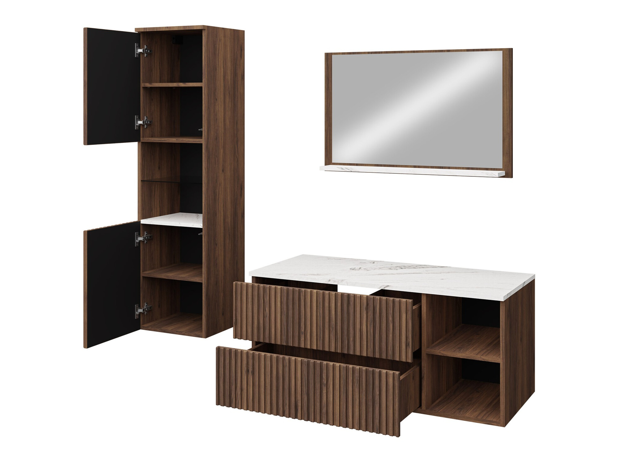 Badeværelsessæt Ophruvi 104 (Valnød)