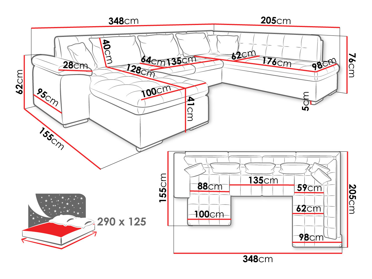 Hjørnesofa Comfivo 170 (Sicuro 35 + Sempre 6)
