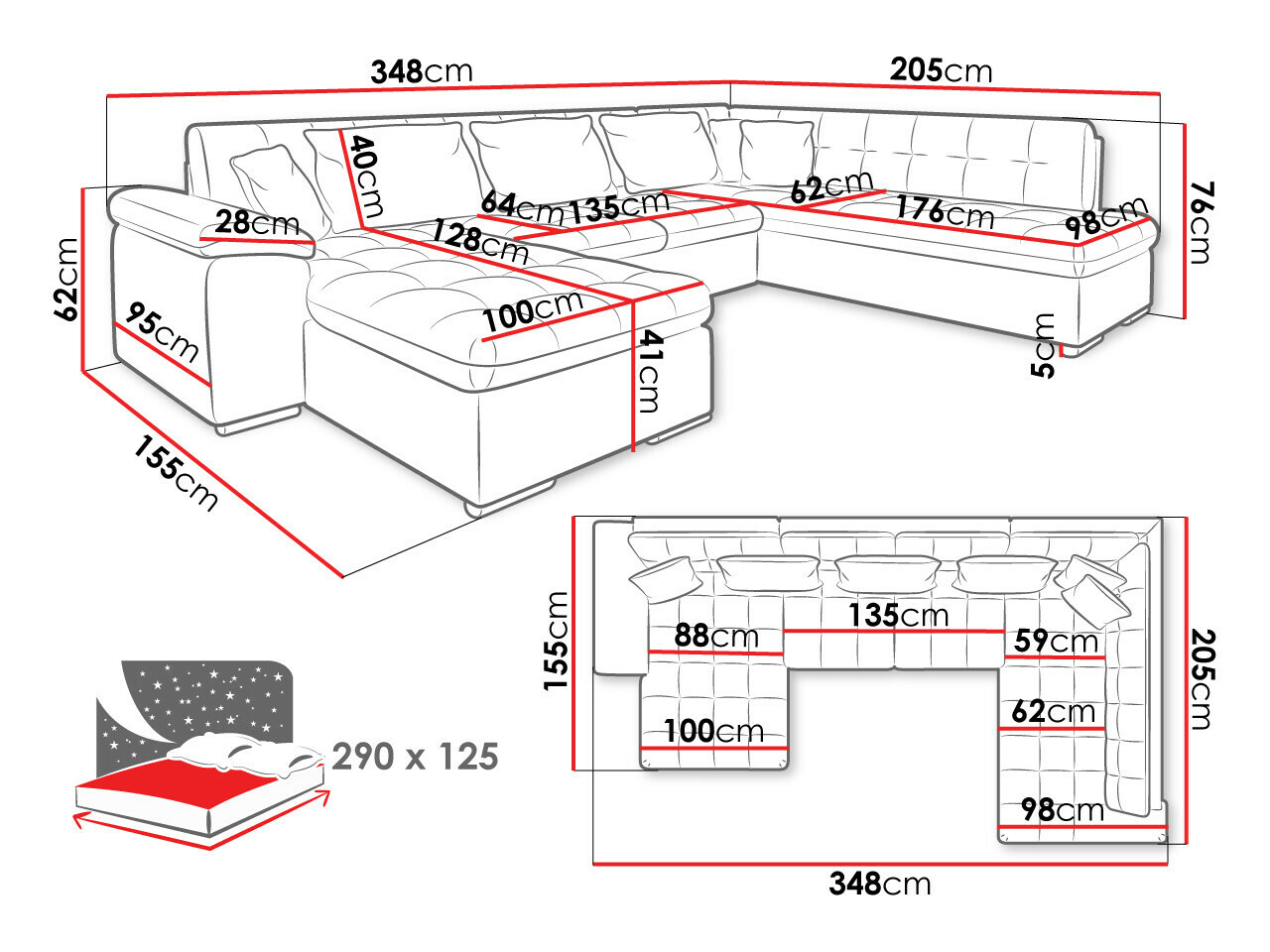 Hjørnesofa Comfivo 170 (Sicuro 35 + Sempre 6)