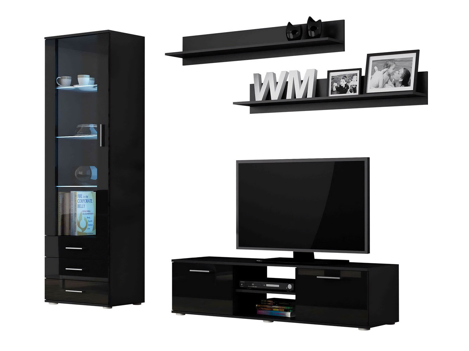 Stuemøbelsæt Tornola 110 (Sort + Blank sort)