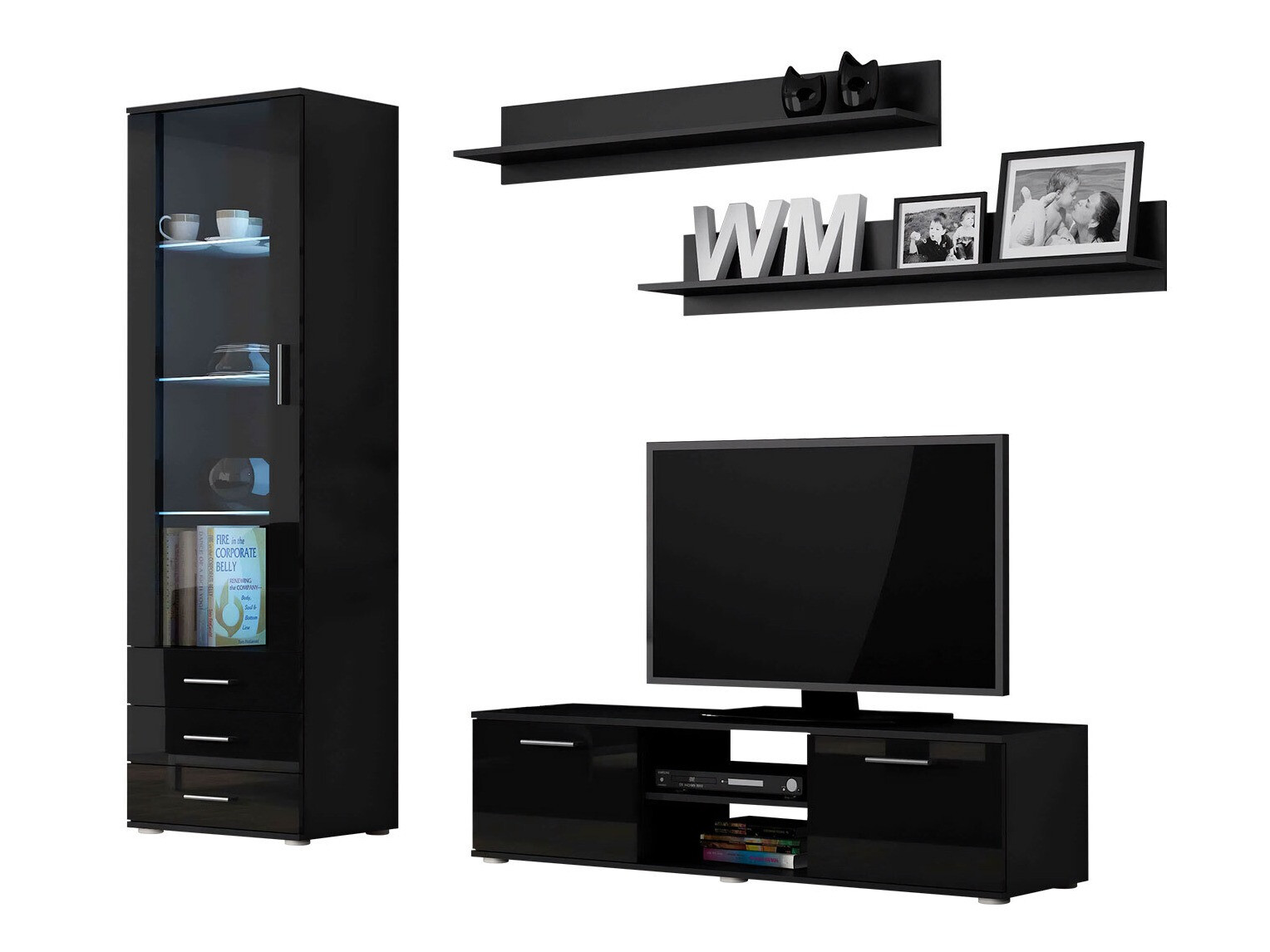 Stuemøblersæt Tornola 110 (Sort + Blank sort)