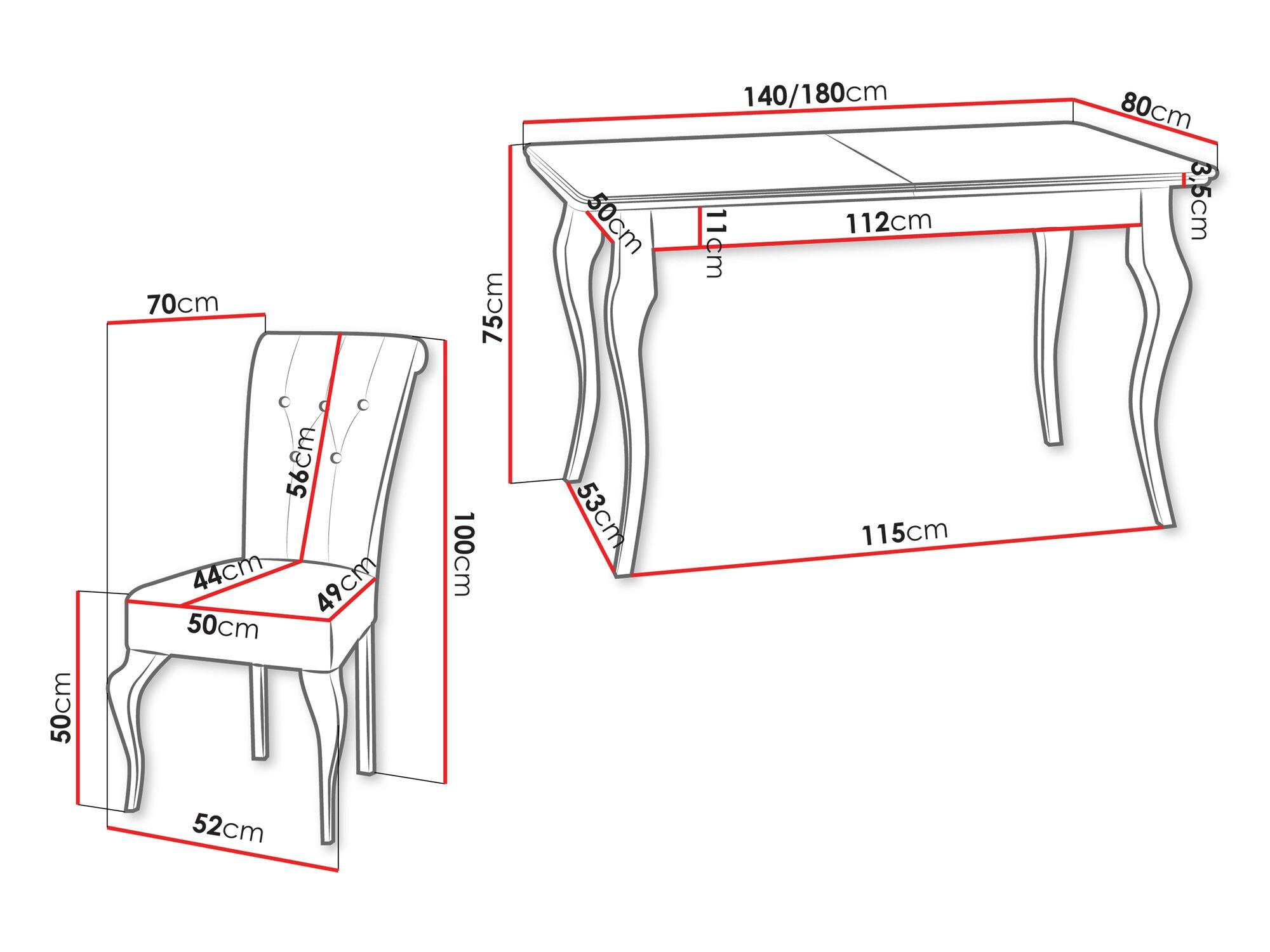 Spisestuesæt Comfivo Gallina II (Paros 05)