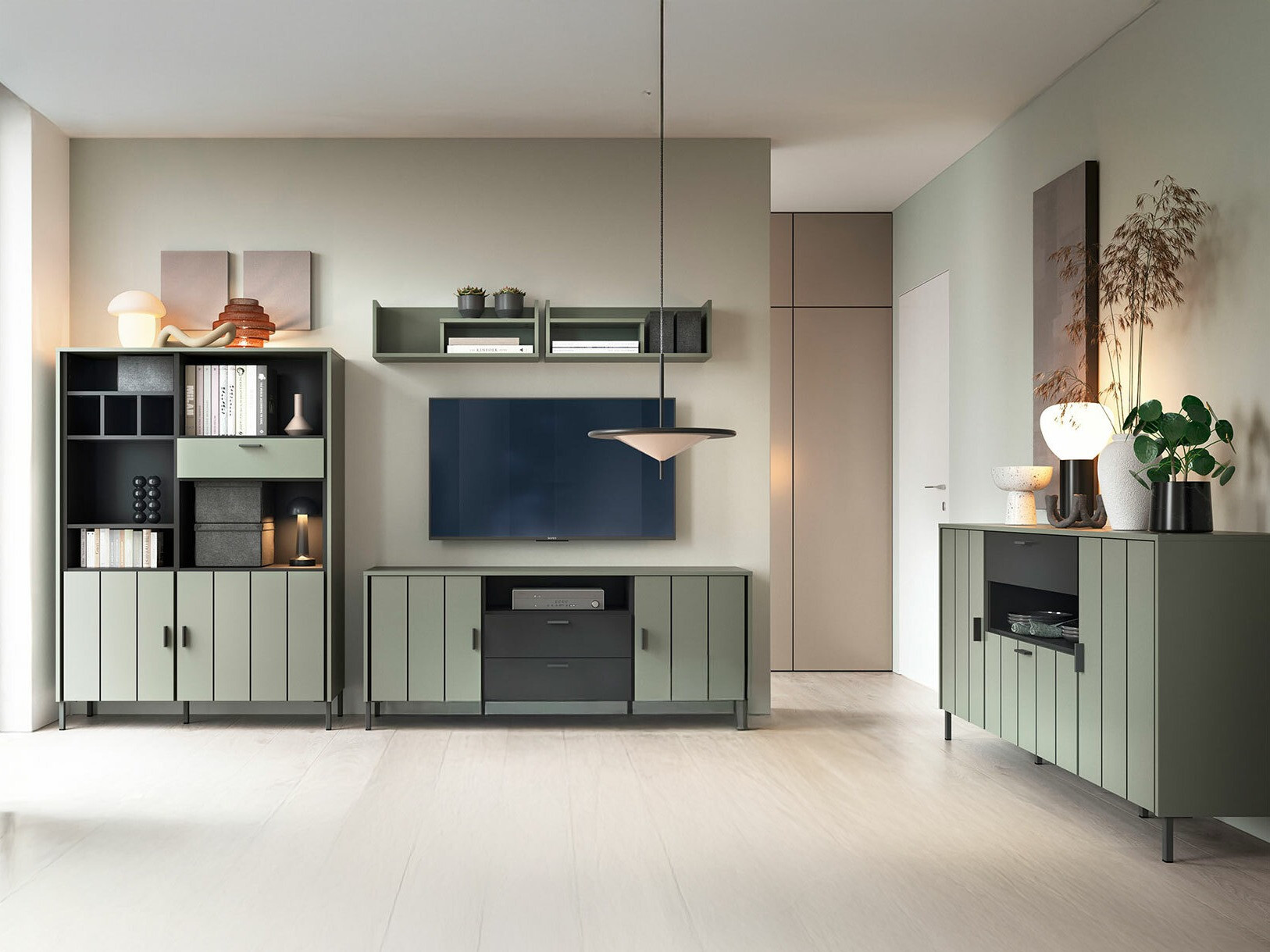 Sæt med vægmonterede reoler Morelmi 111