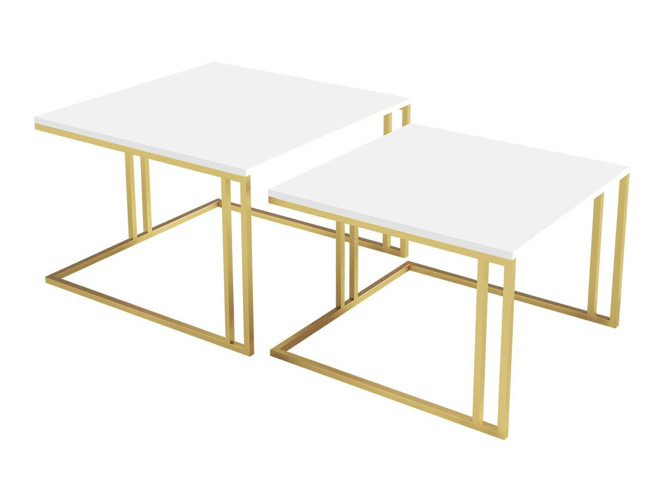 Sofabordssæt Oswego 110 (Hvid + Gylden)