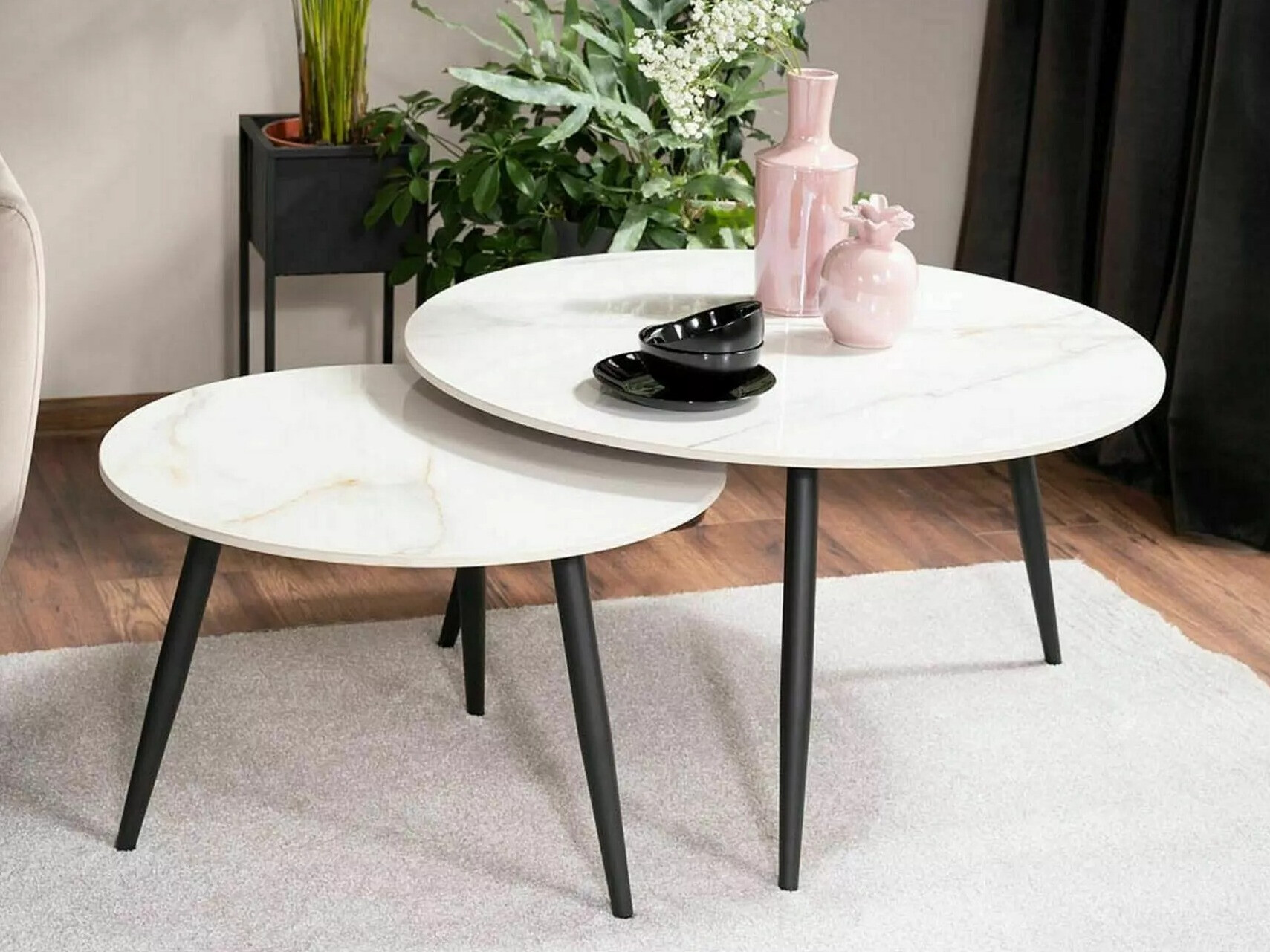 Sofabordssæt Detroit 602 (Hvid marmor)