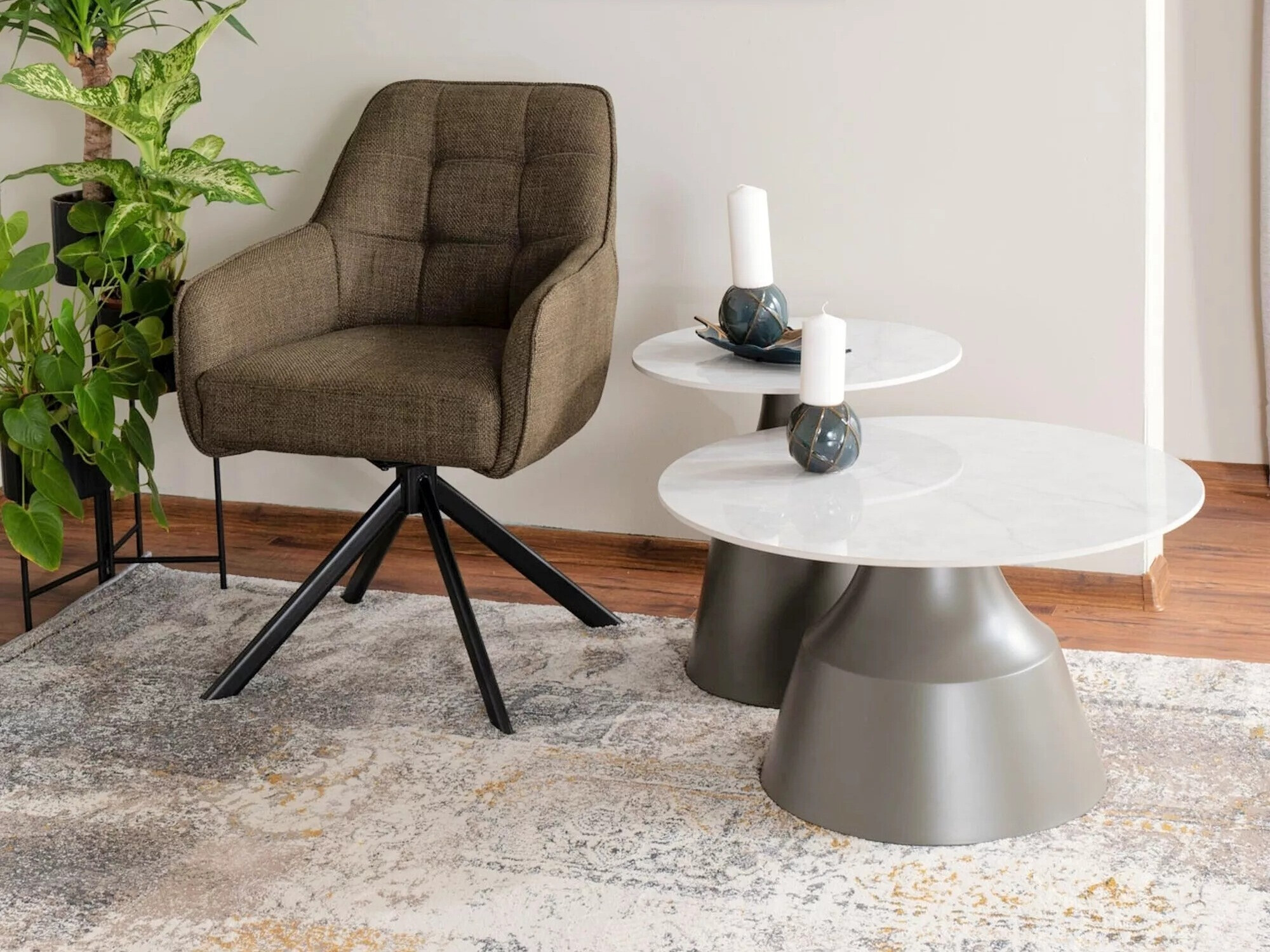 Sofabordssæt Detroit 908 (Hvid + Grå)