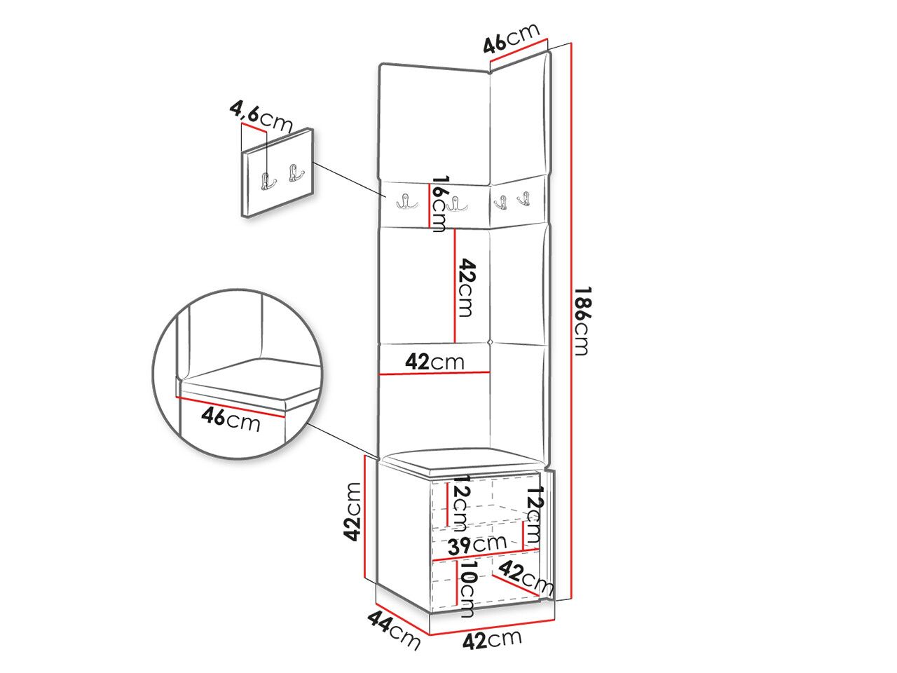 Entrésæt Hartford 347 (Grafit)