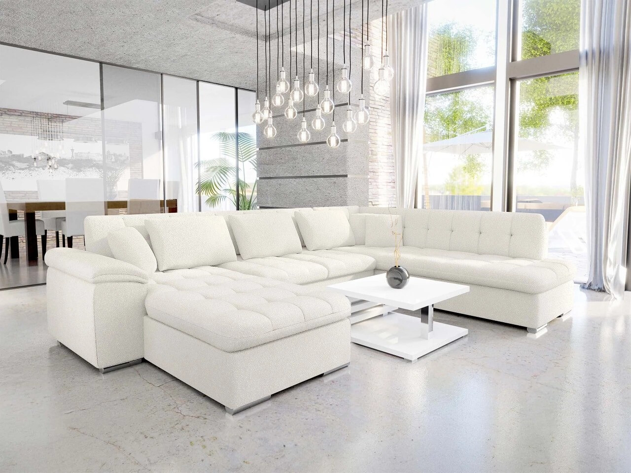 Hjørnesofa Comfivo Gemma V (Boucle Baloo 2073)
