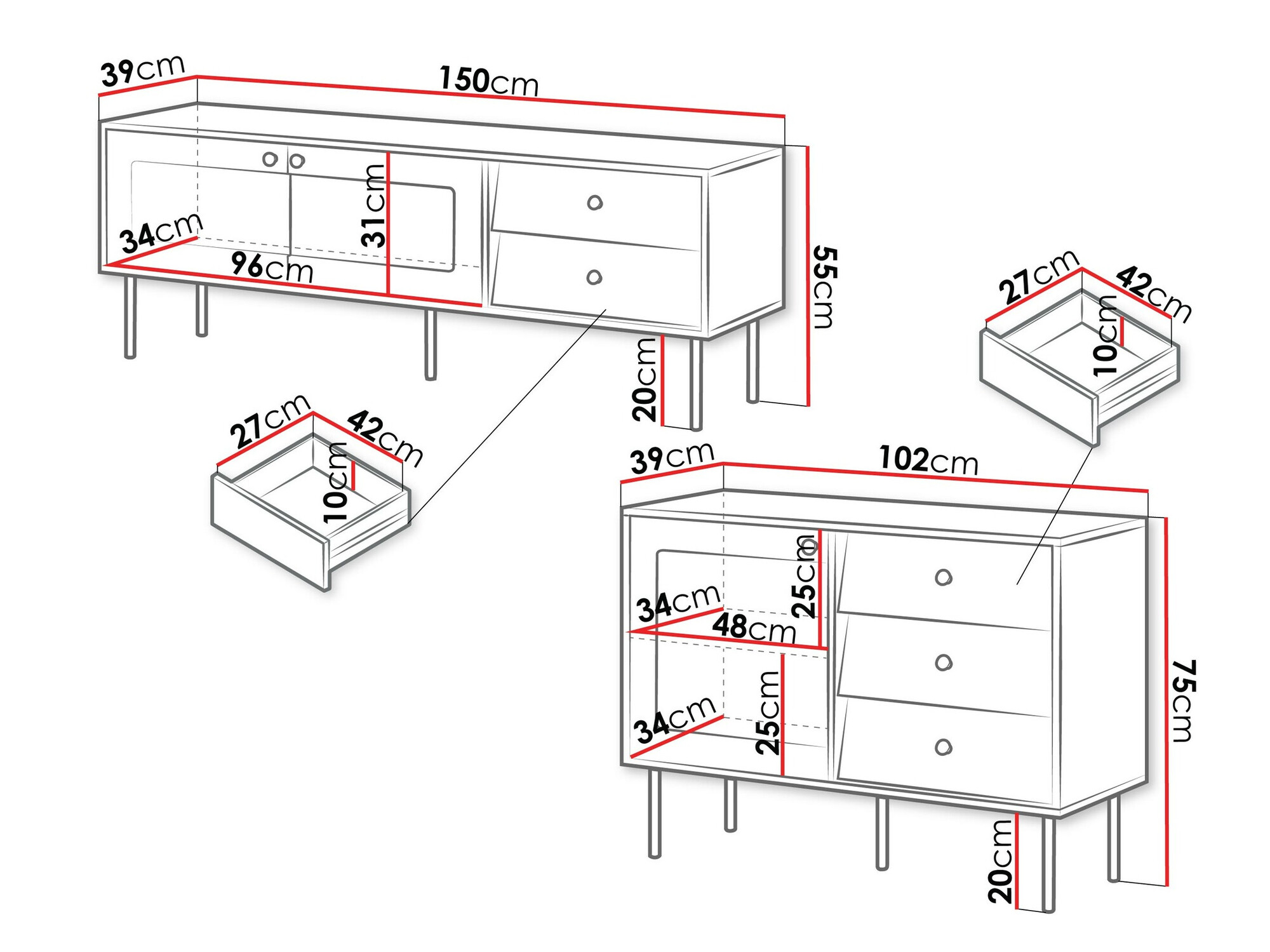 Stuemøbelsæt Feletri 108 (Hvid)