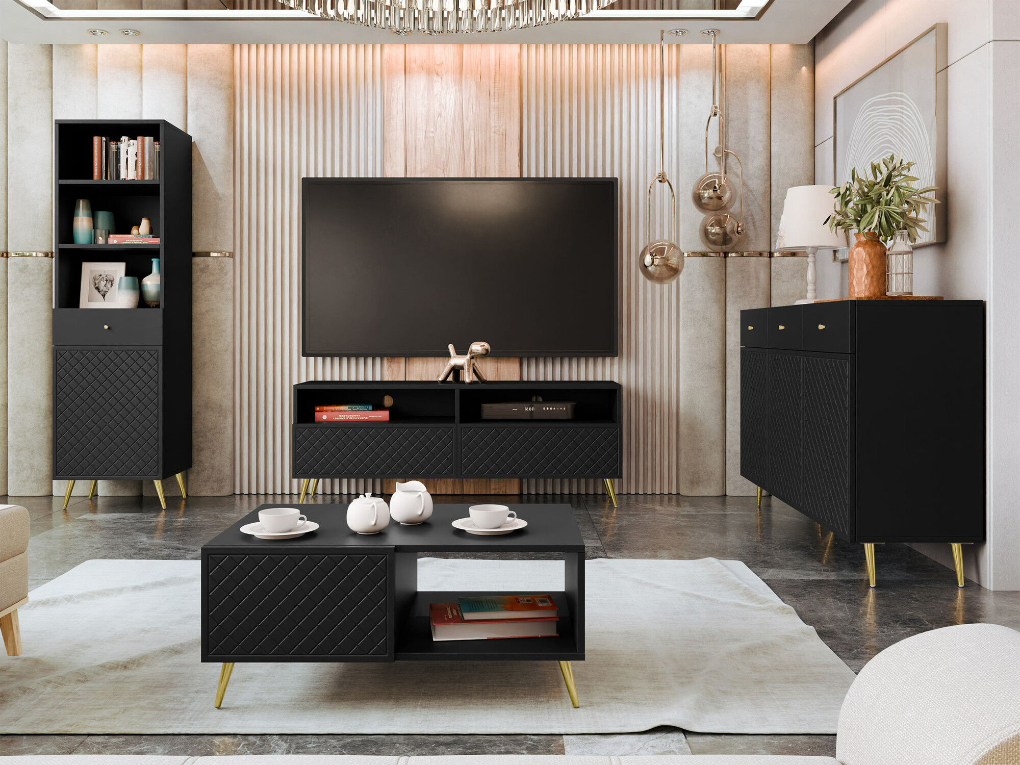 TV-bord Comfivo Pavo (Sort)