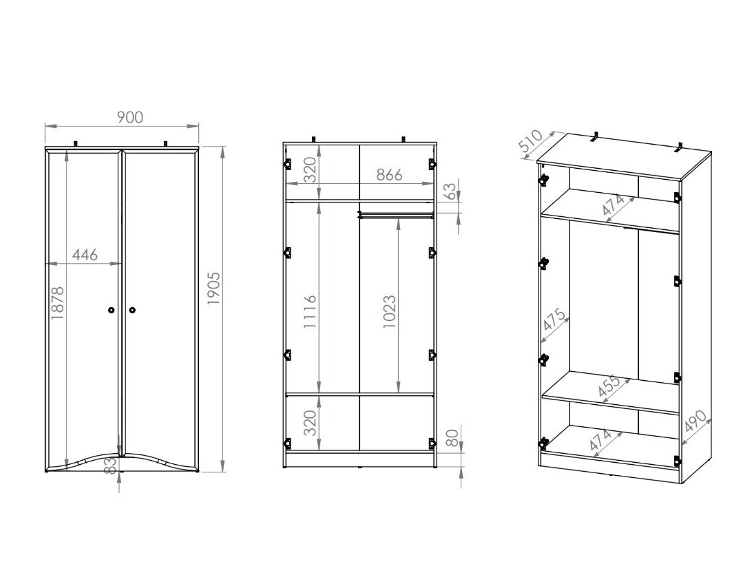Garderobeskab Romlevo 107