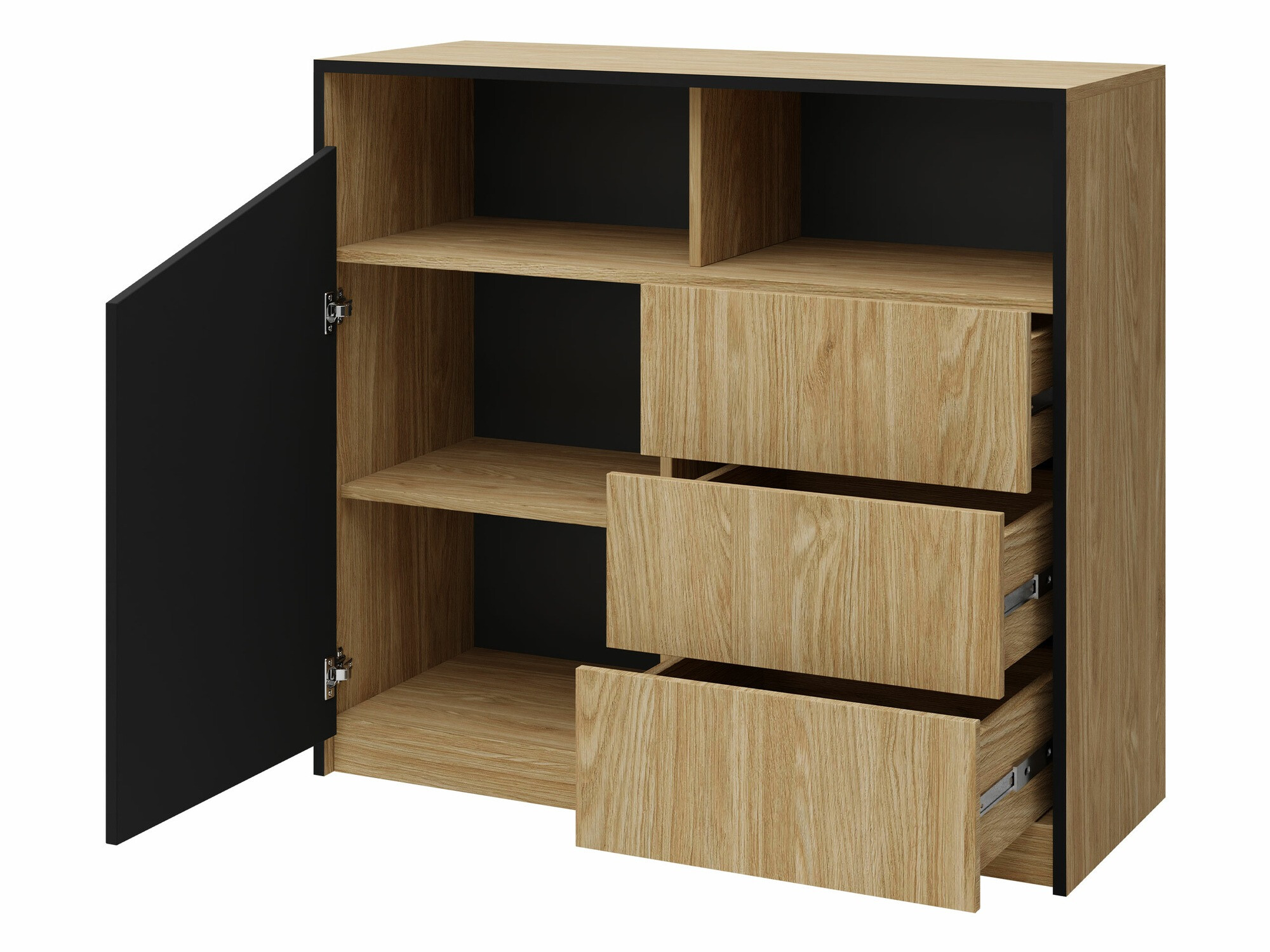 Soveværelsessæt Tenreme 108 (Egetræ + Sort)