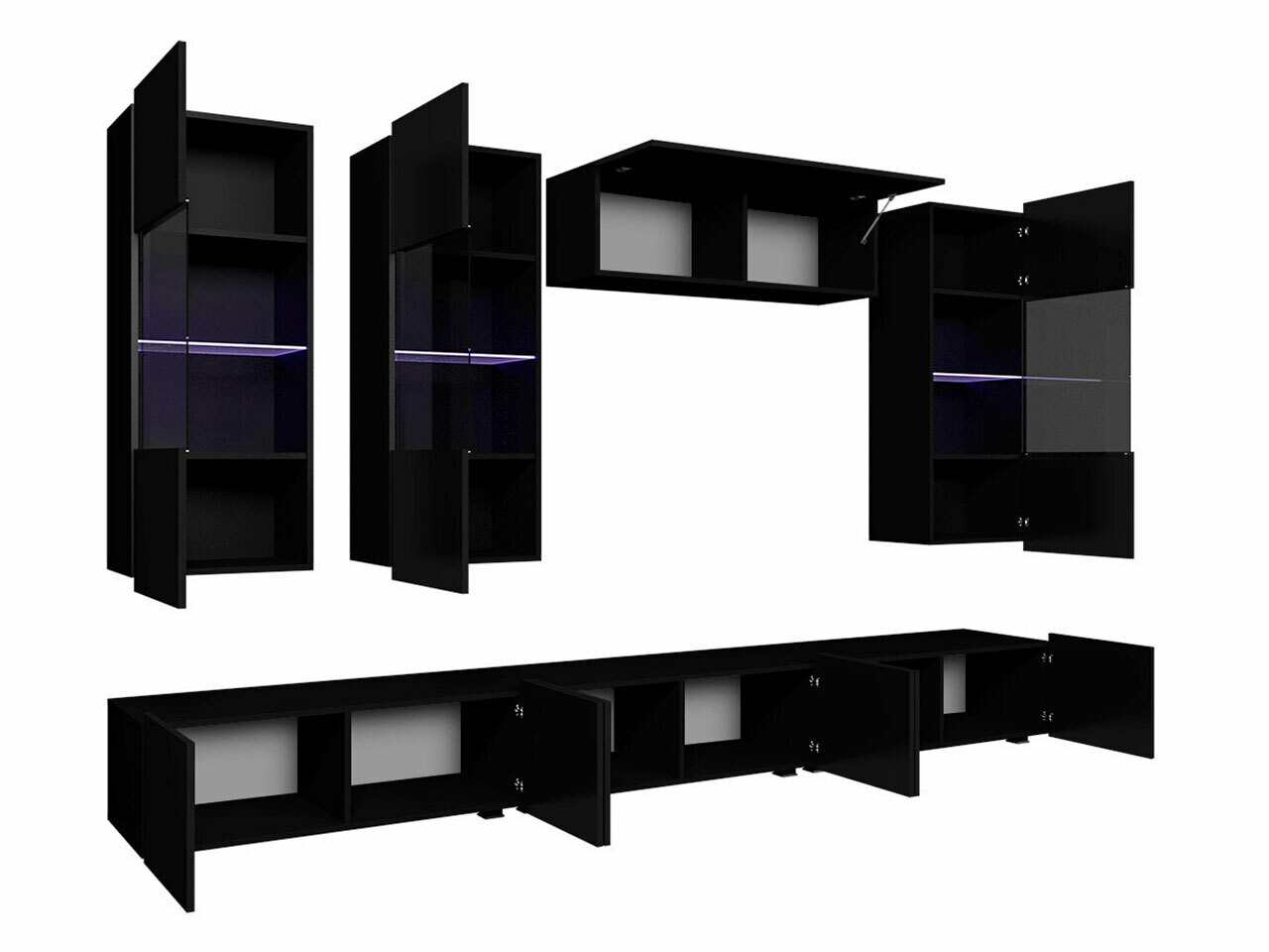 Stuemøbelsæt Tivdalu 121 (Hvid + Glansfuld hvid)
