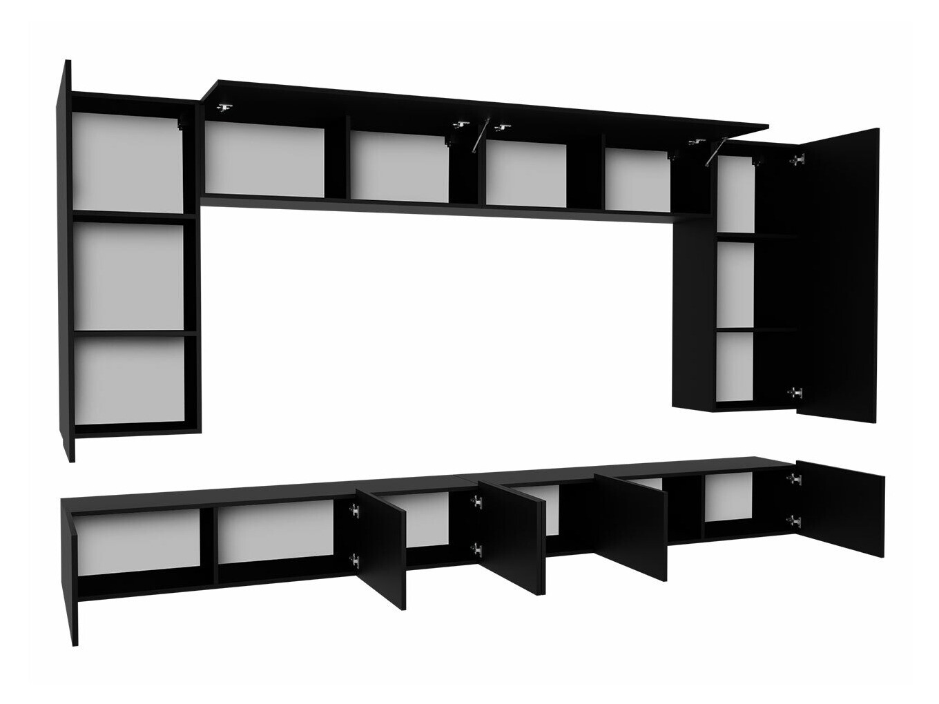 Stuemøbelsæt Tivdalu 135 (Sort + Blank sort)
