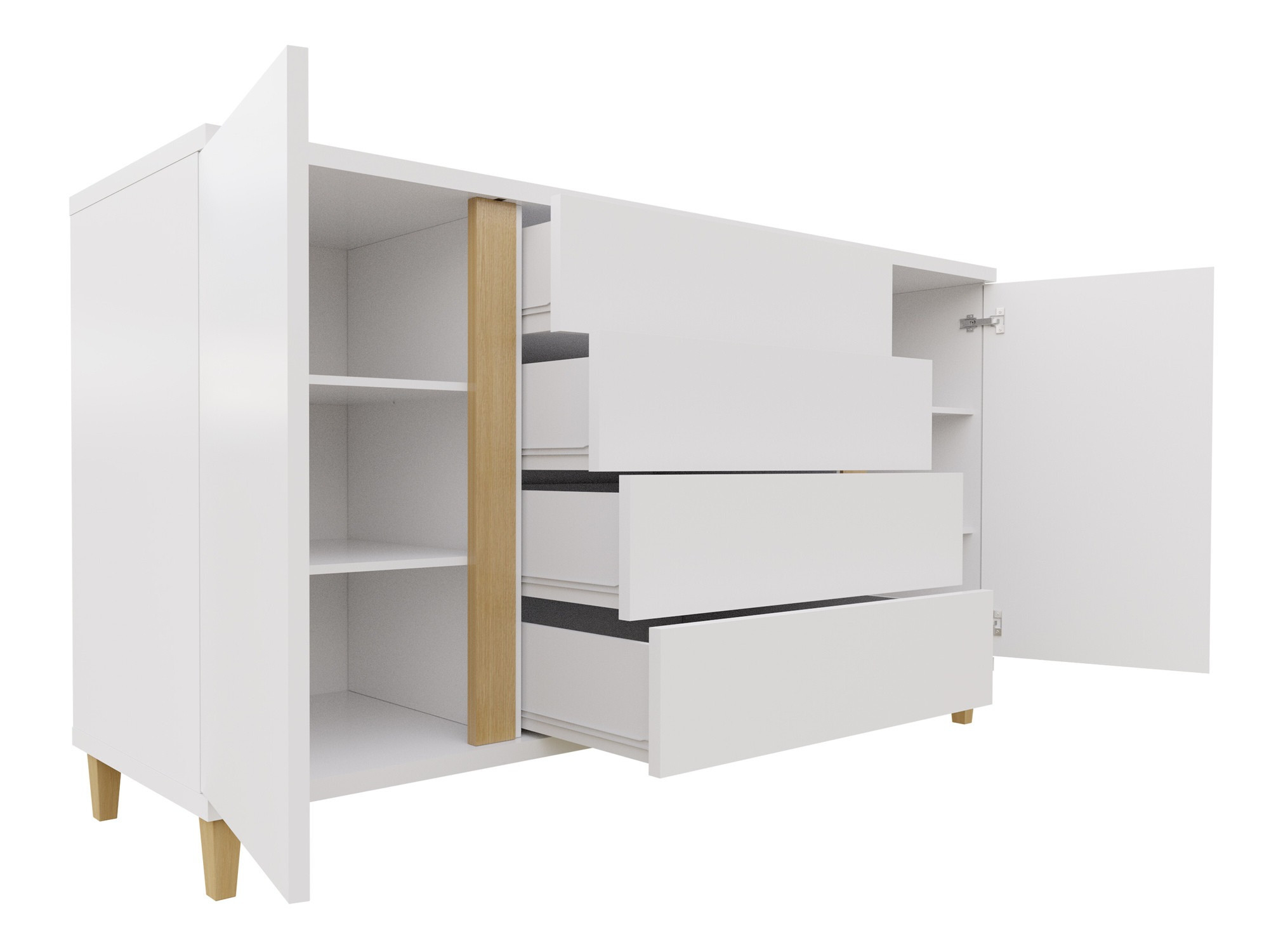 Kommode Florem (Hvid + Glansfuld hvid)