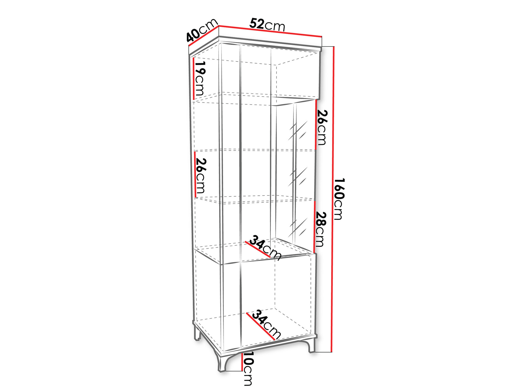 Reol Florem (Hvid + Glansfuld hvid + Lyst træ)