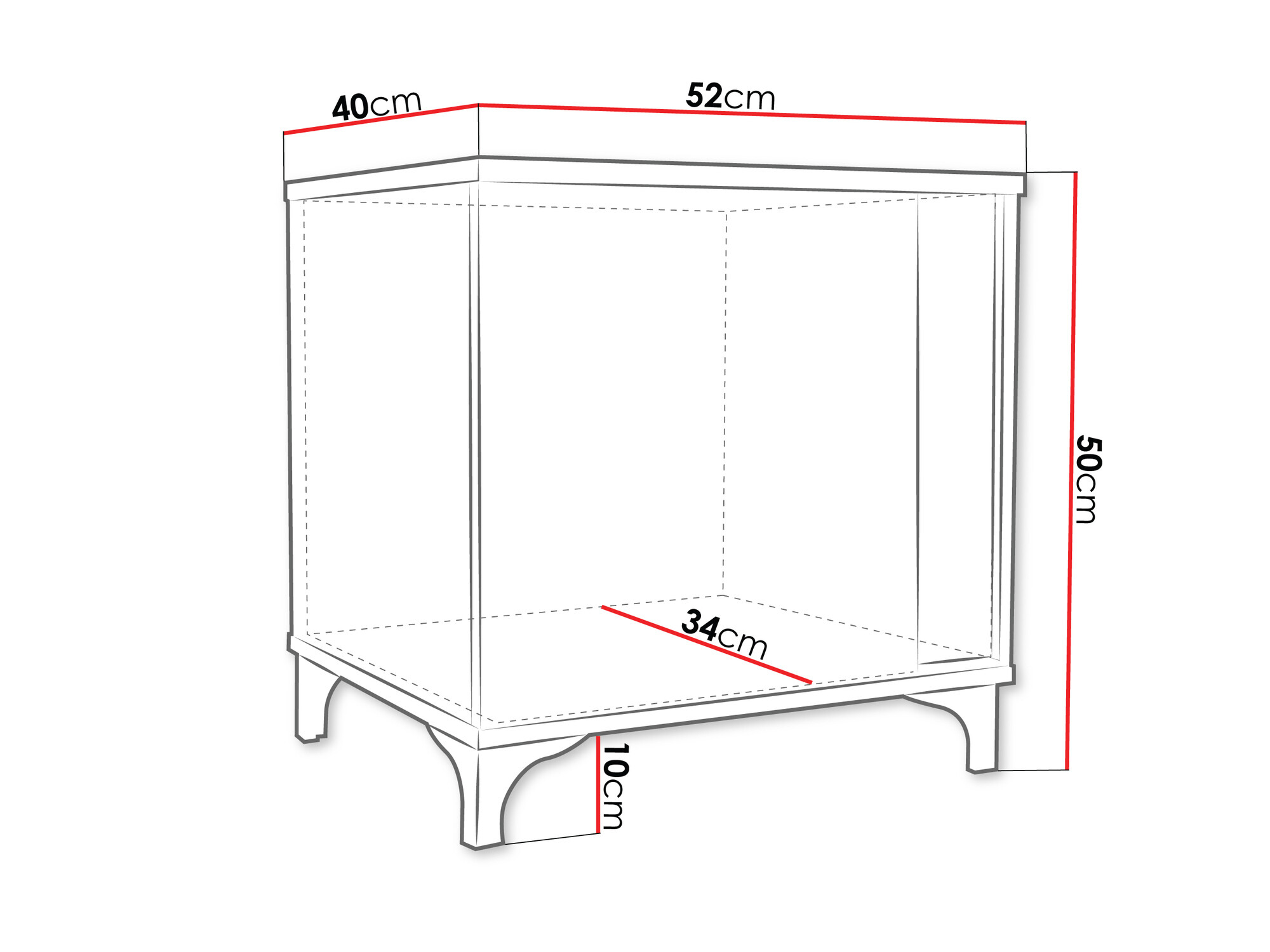 Sengebord Florem I (Hvid + Glansfuld hvid + Lyst træ)
