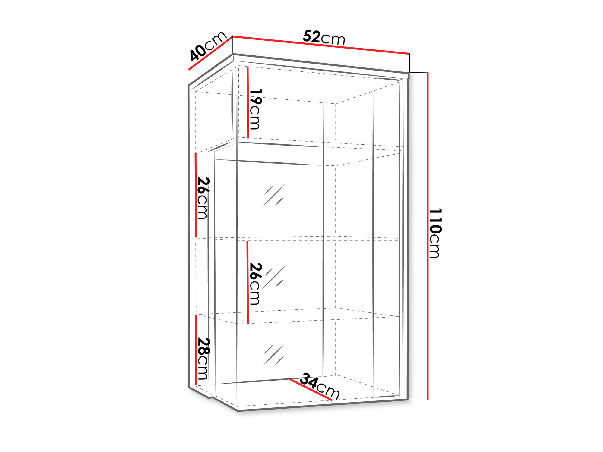 Vægskab Florem I (Hvid + Glansfuld hvid + Lyst træ)