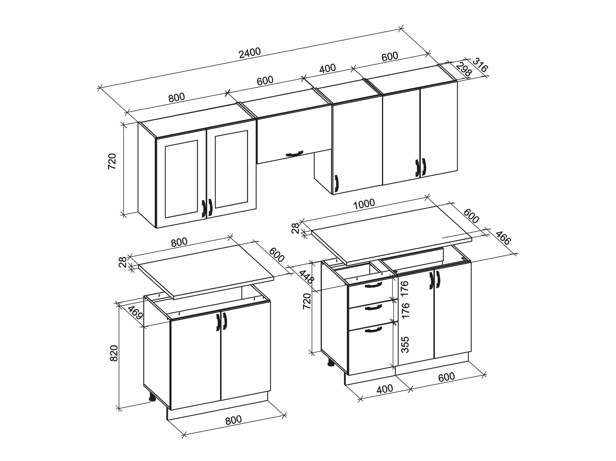Køkkensæt Houston 1877 (Grå)