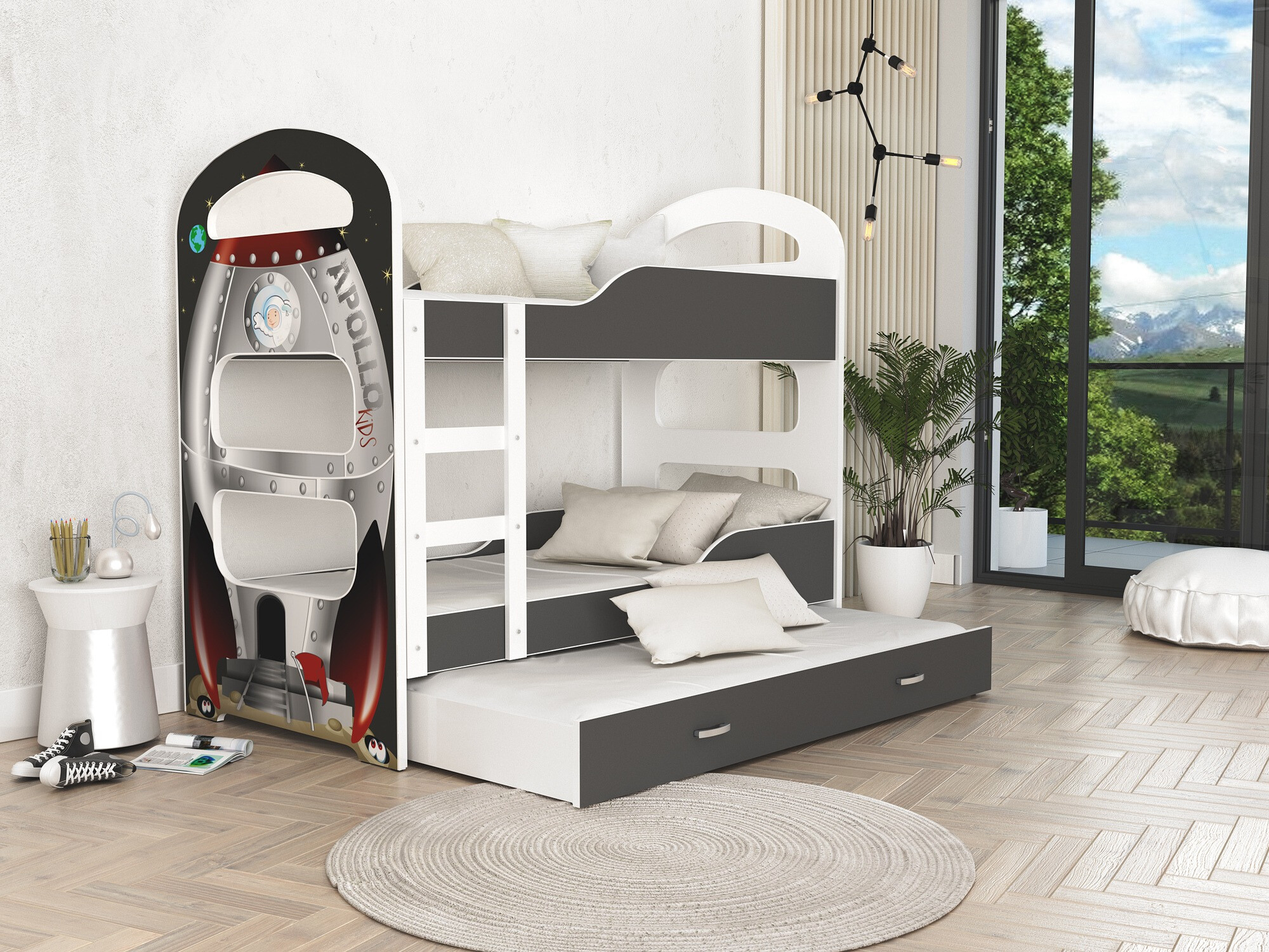 Køjeseng Aurora 116 (Hvid + Grå)