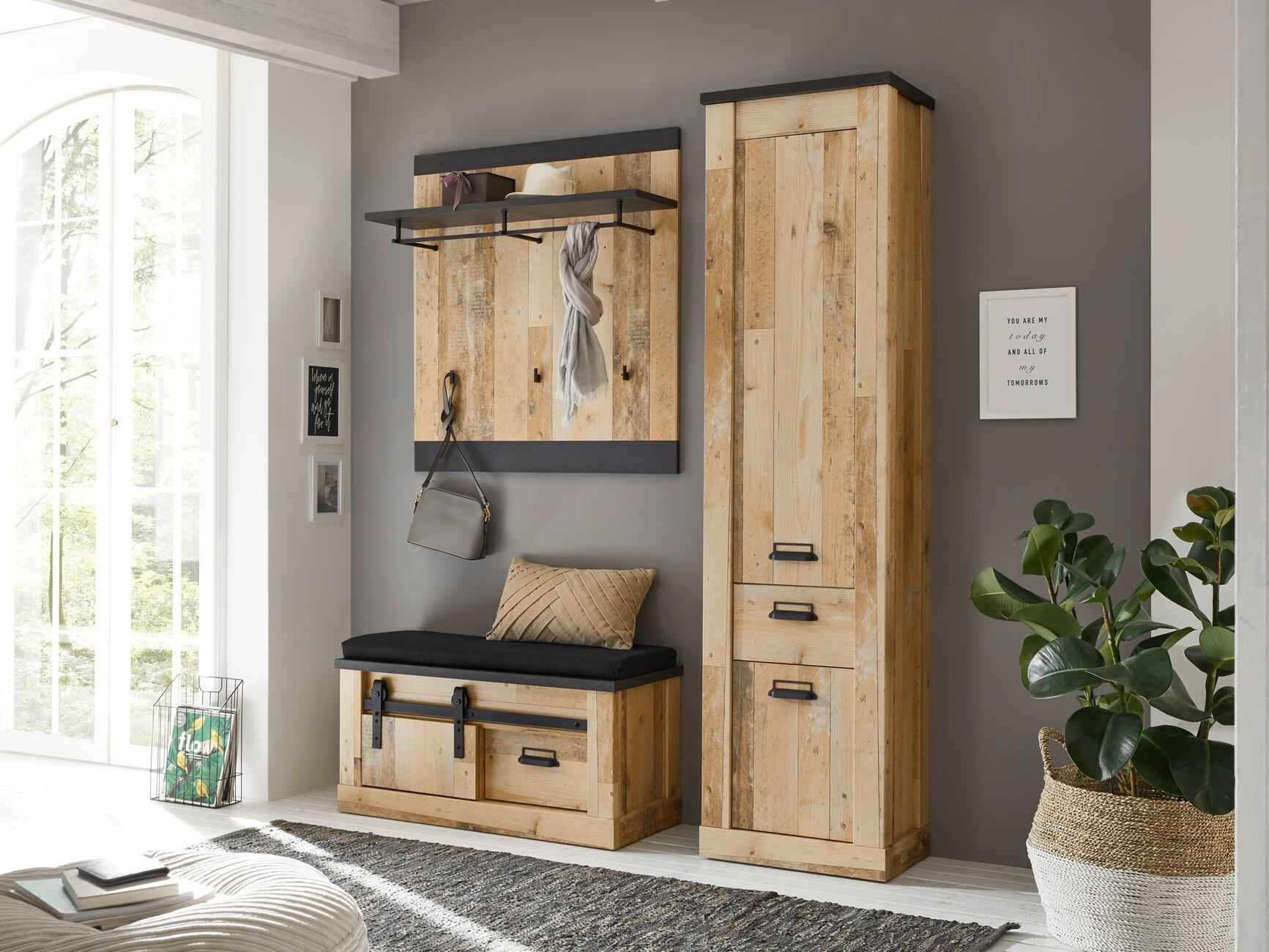 Entrésæt Cirtale 130 (Modnet træ + Antracit)