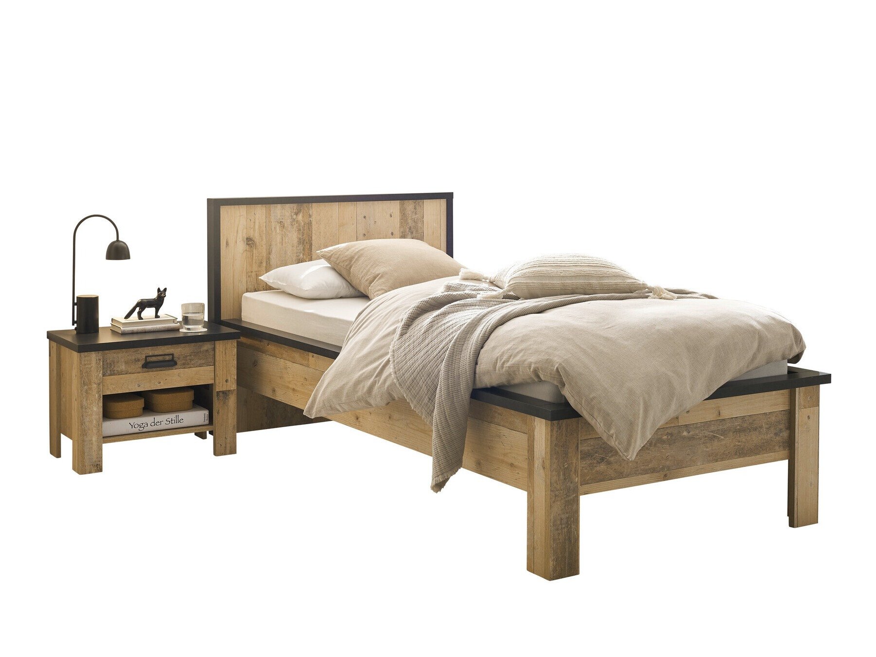 Soveværelsessæt Cirtale 128 (Modnet træ + Antracit)