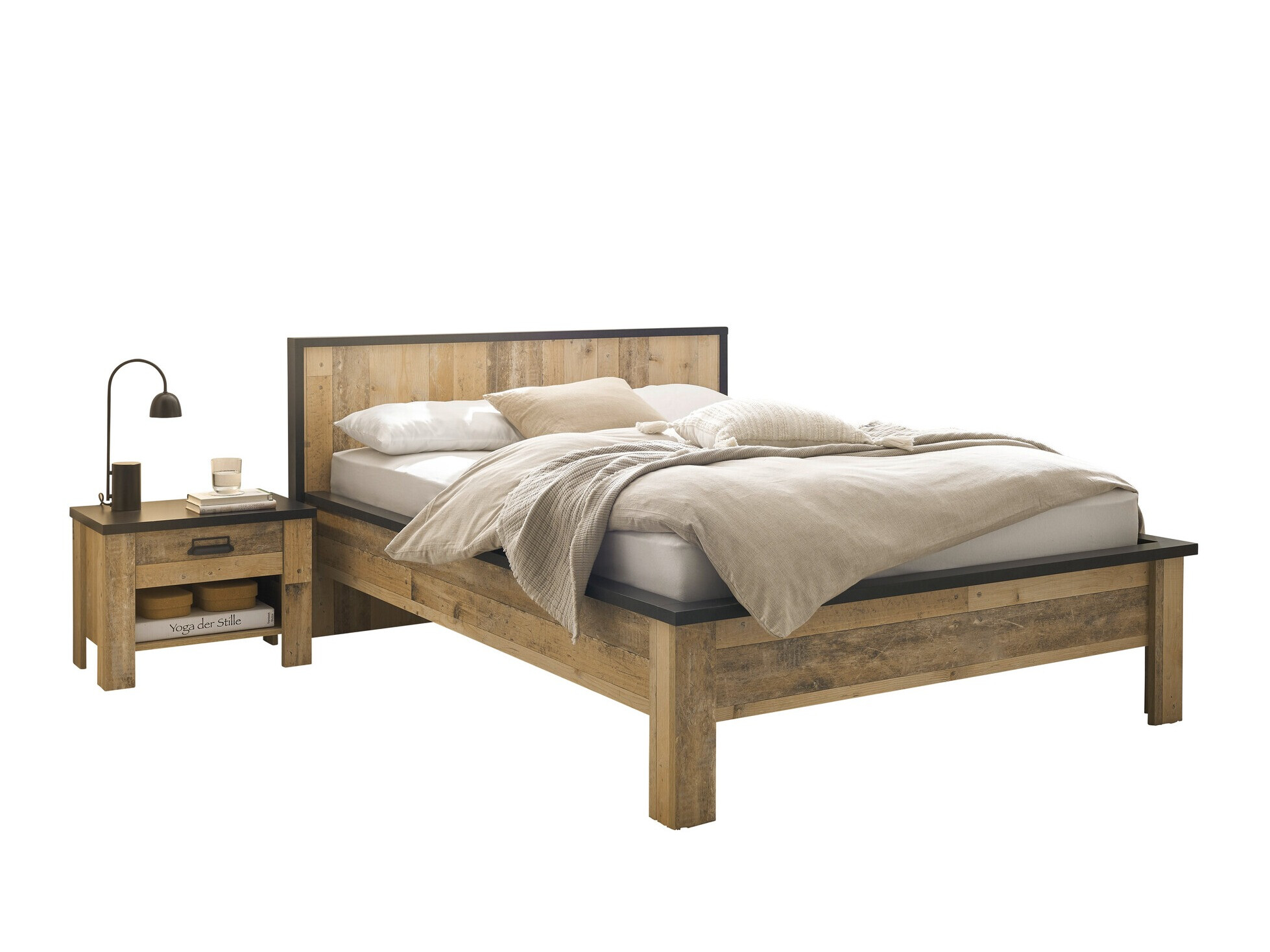 Soveværelsessæt Cirtale 128 (Modnet træ + Antracit)