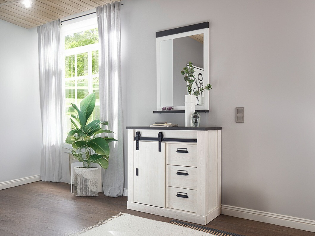 Entrésæt Cirtale 129 (Bleget fyrretræ + Antrahite)